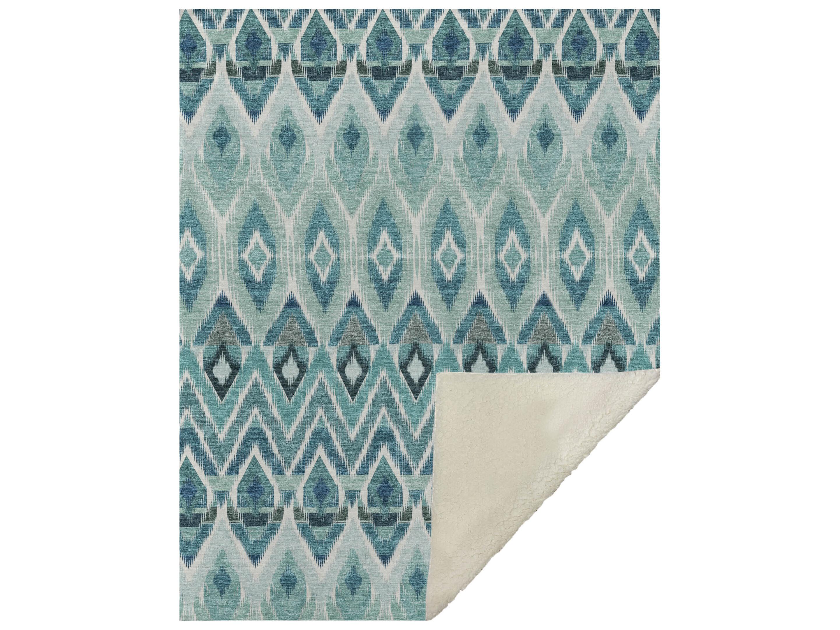 Dalyn Sherpa Teal Polyester Throw