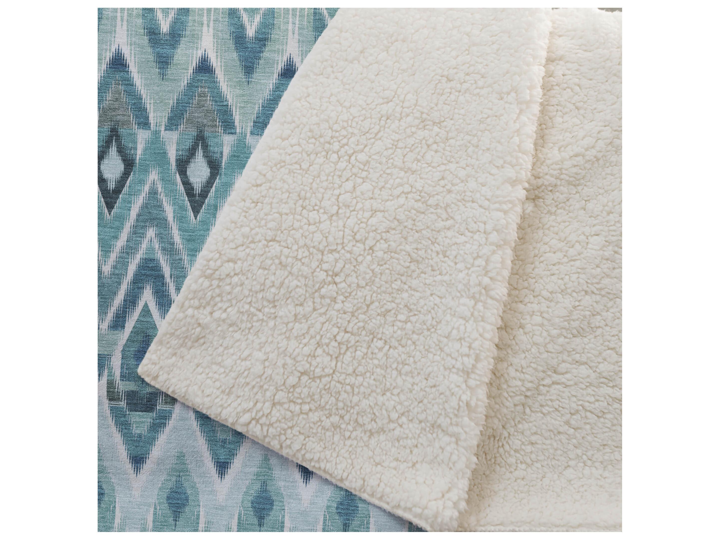 Dalyn Sherpa Teal Polyester Throw