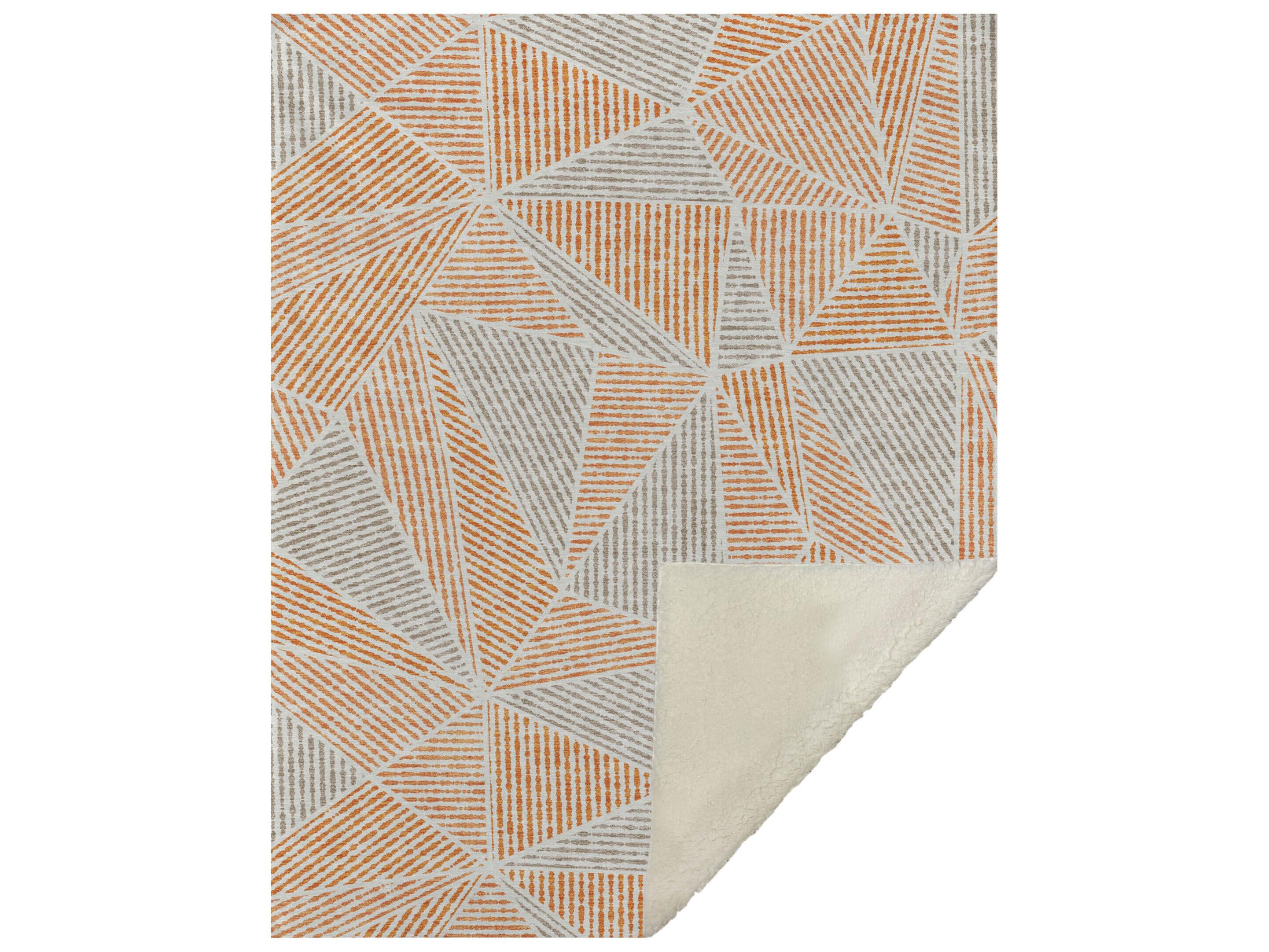 Dalyn Sherpa Orange Polyester Throw