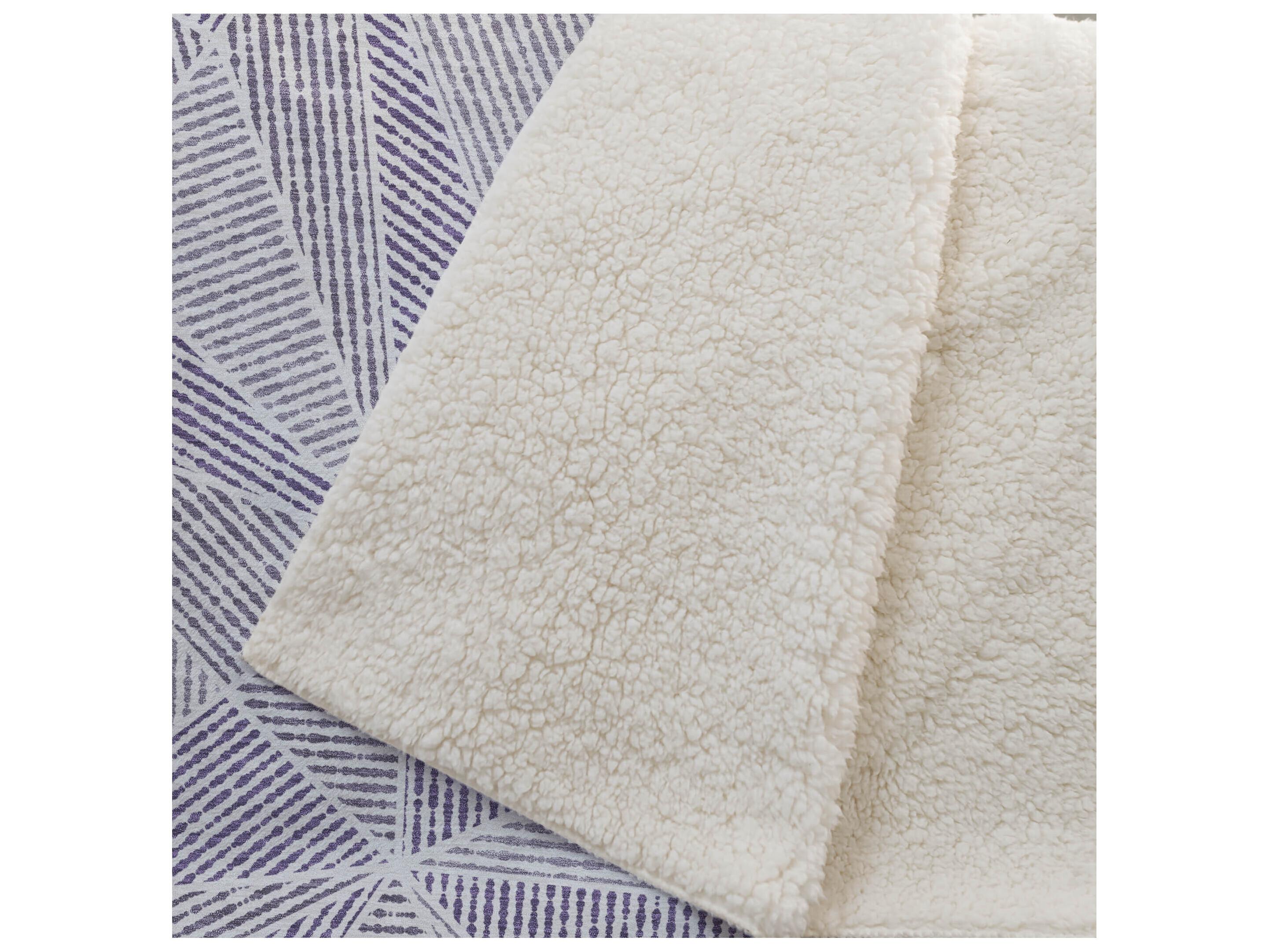 Dalyn Sherpa Purple Polyester Throw