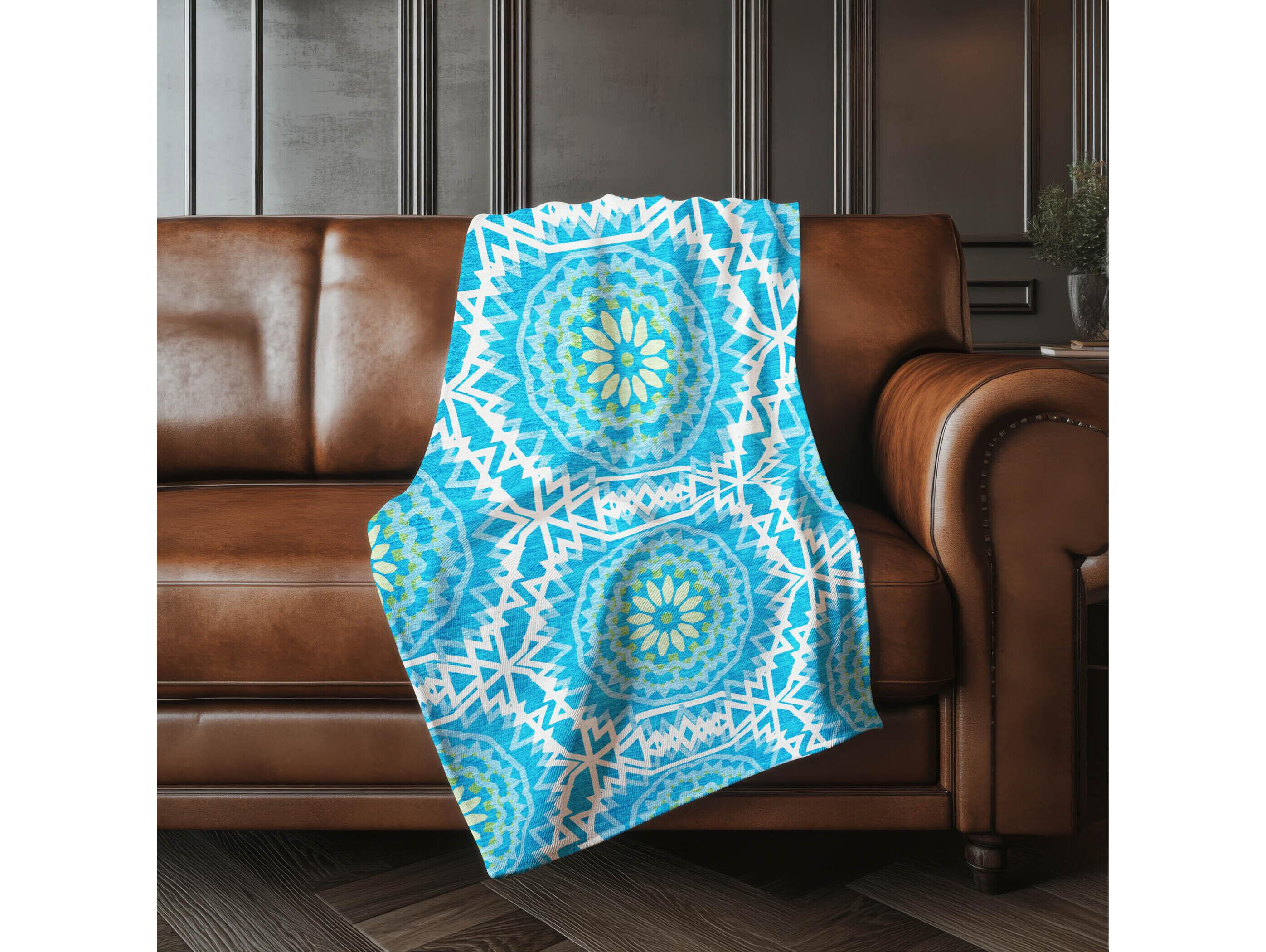 Dalyn Sherpa Blue Polyester Throw
