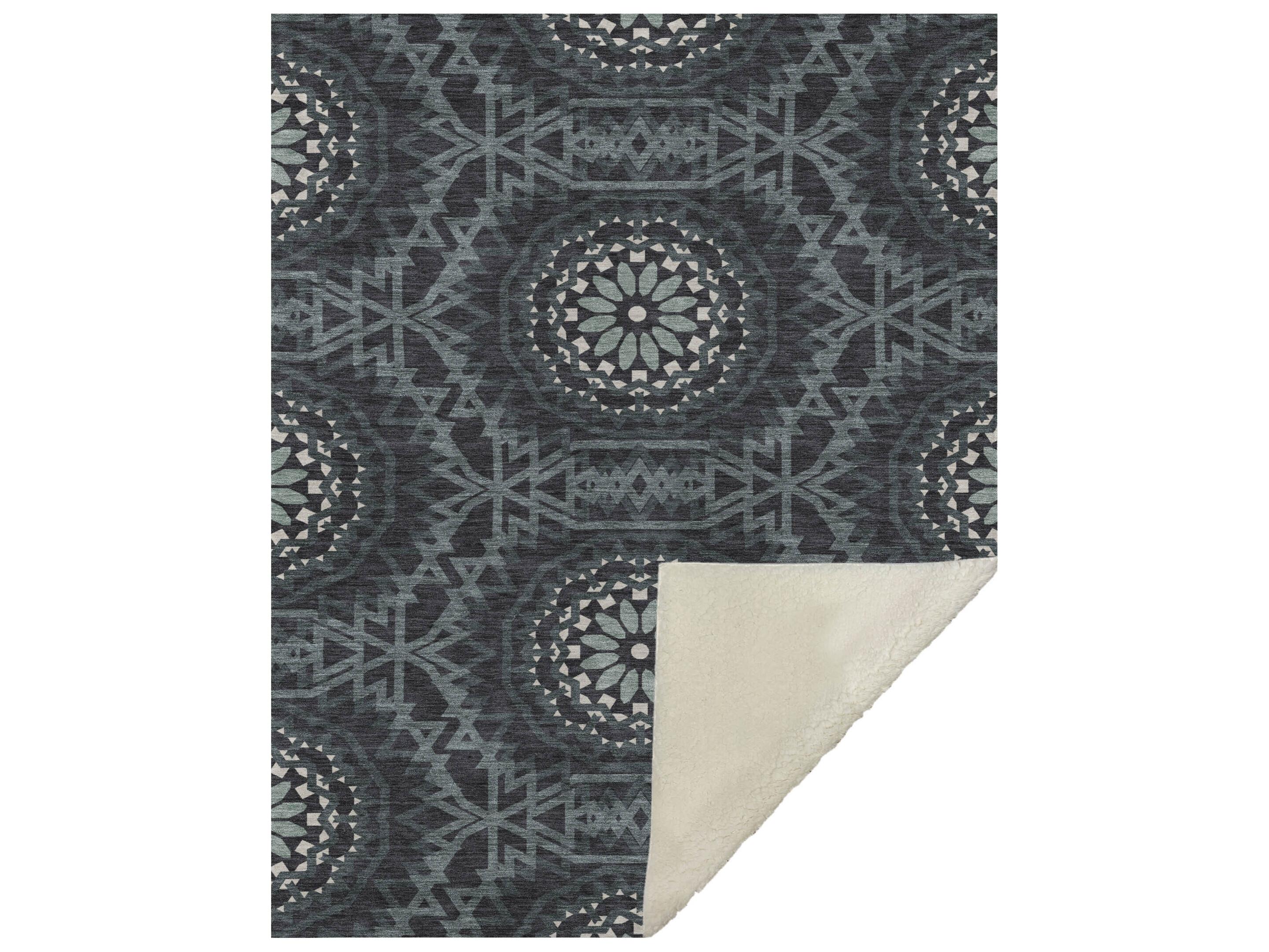 Dalyn Sherpa Gray Polyester Throw