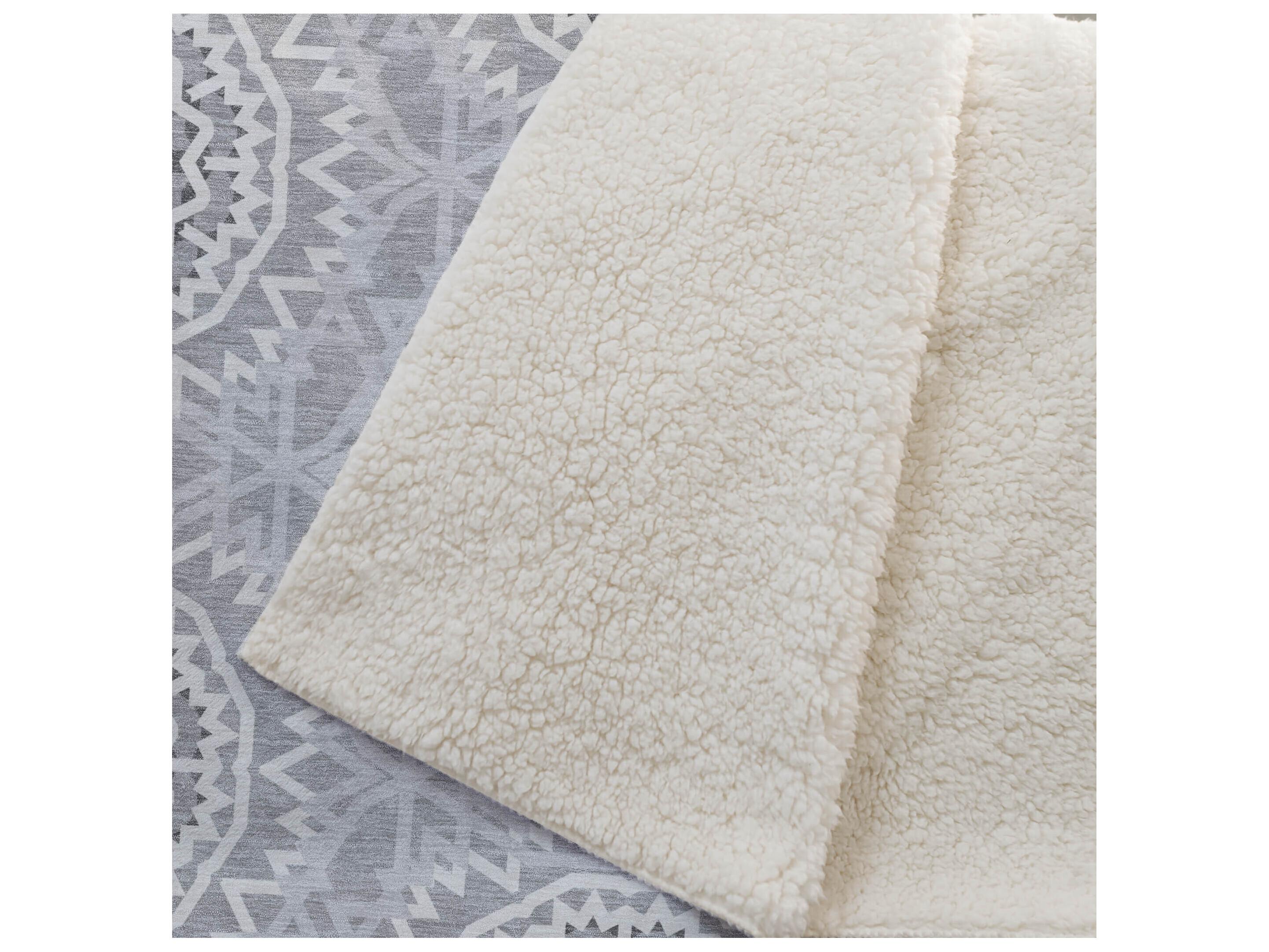 Dalyn Sherpa Gray Polyester Throw