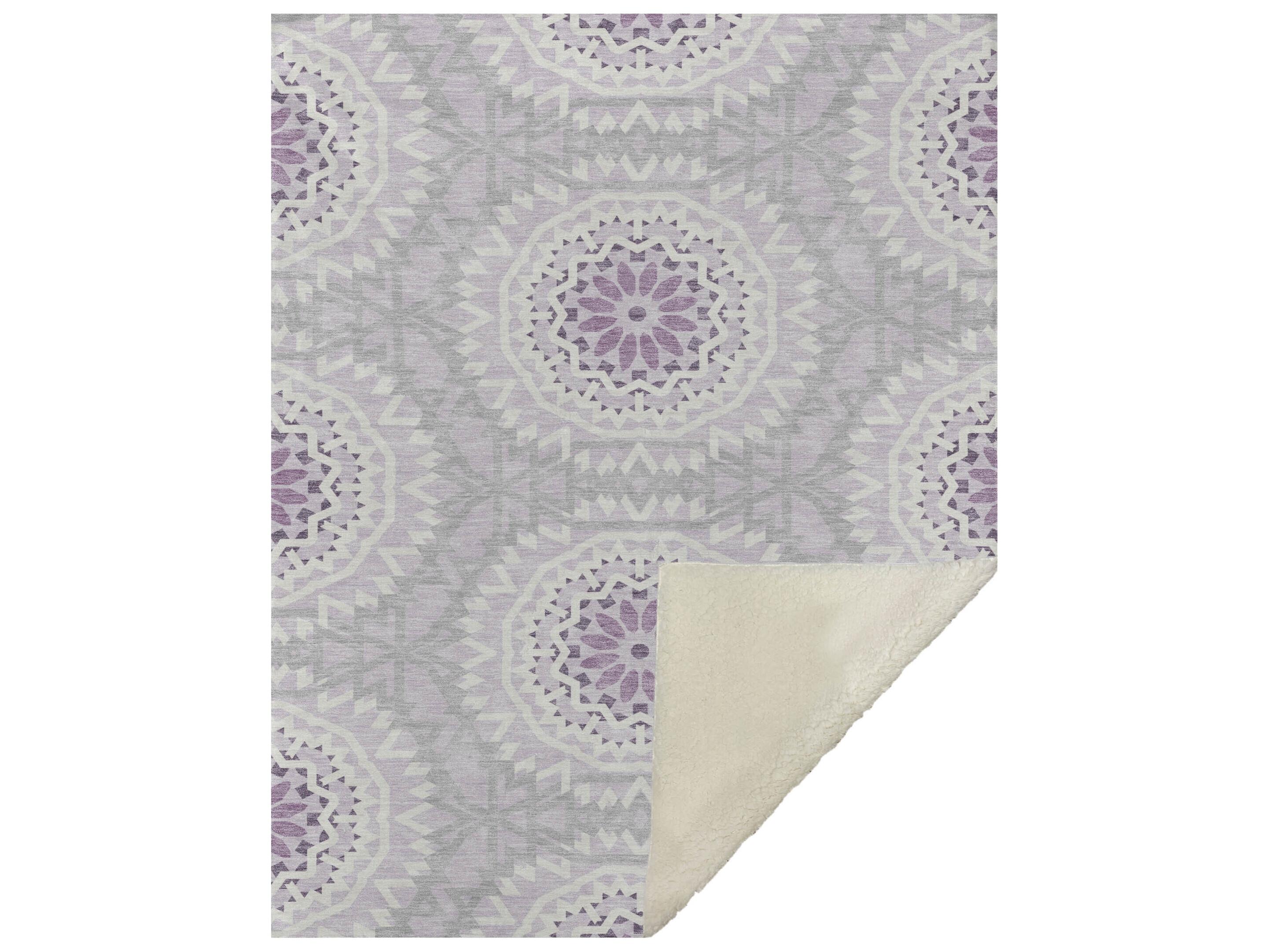 Dalyn Sherpa Purple Polyester Throw