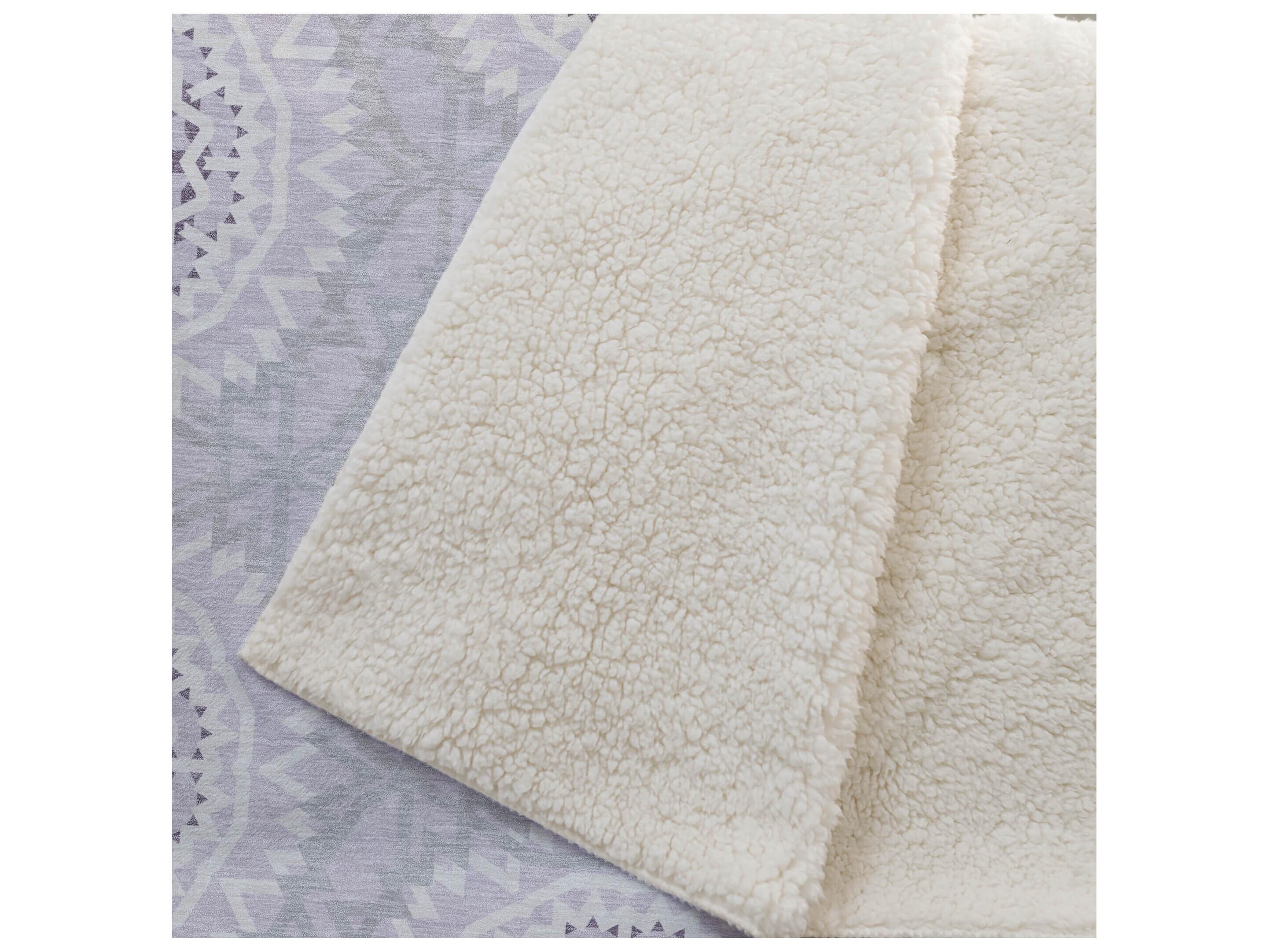 Dalyn Sherpa Purple Polyester Throw