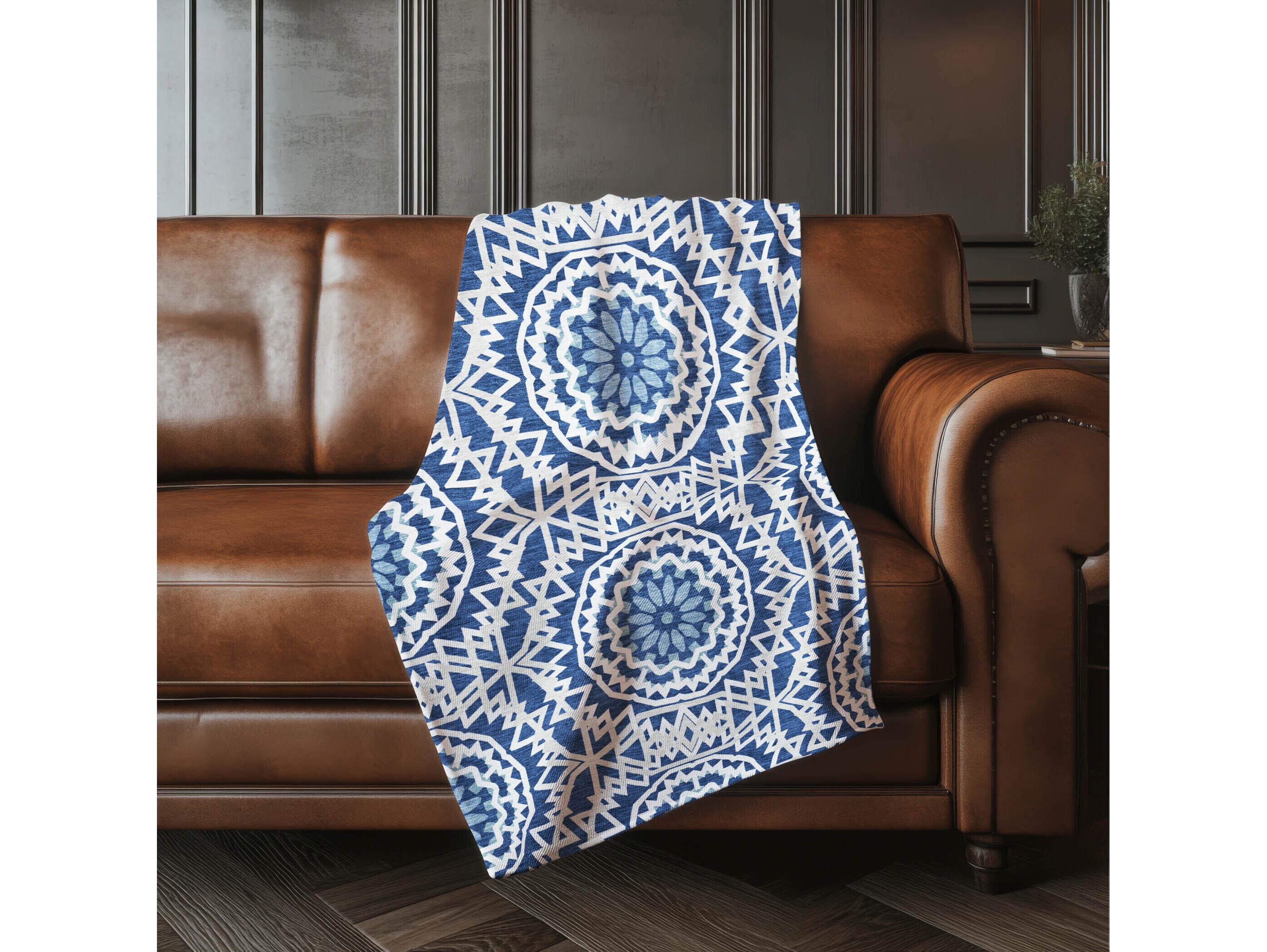 Dalyn Sherpa Blue Polyester Throw
