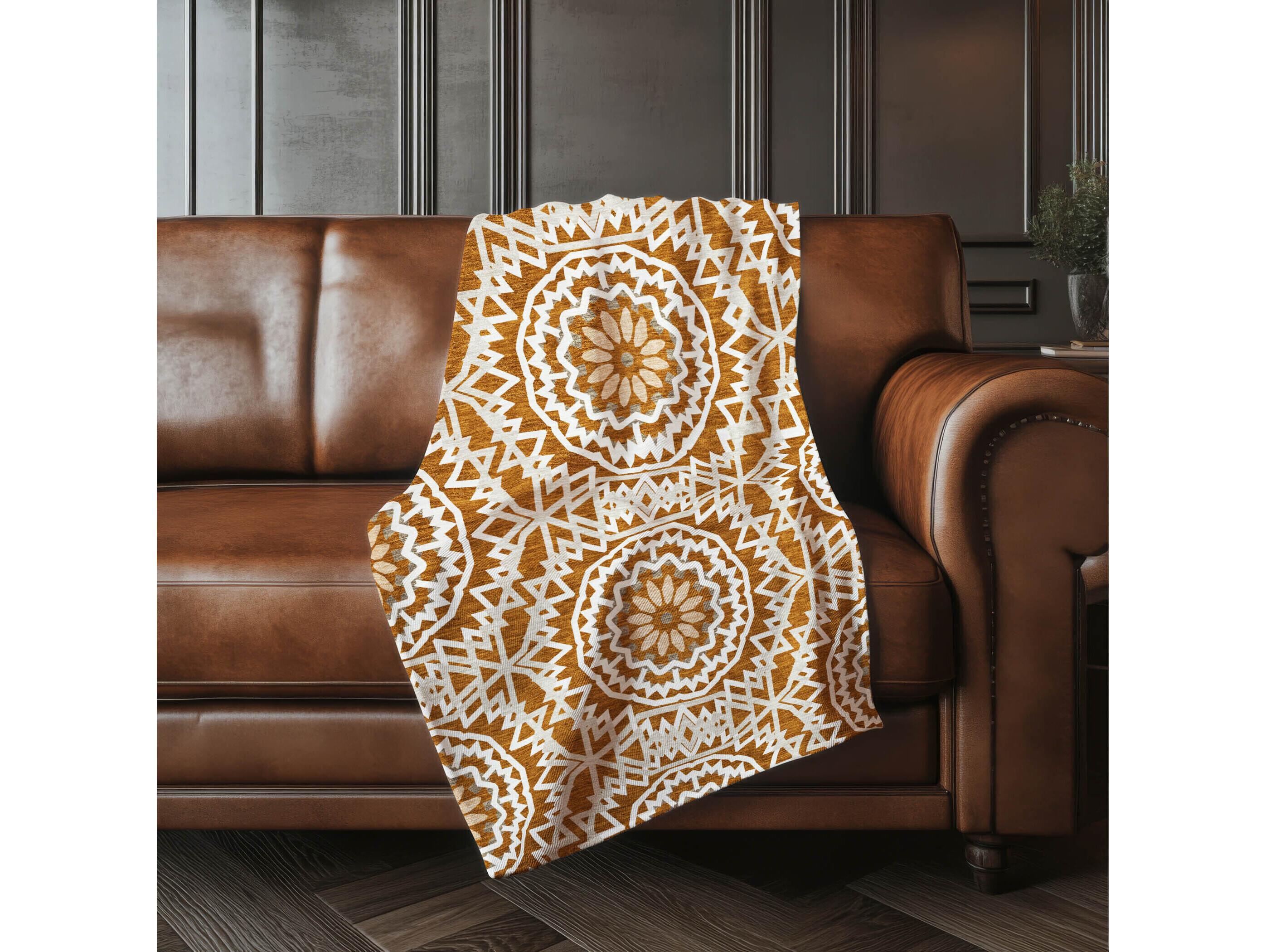 Dalyn Sherpa Orange Polyester Throw
