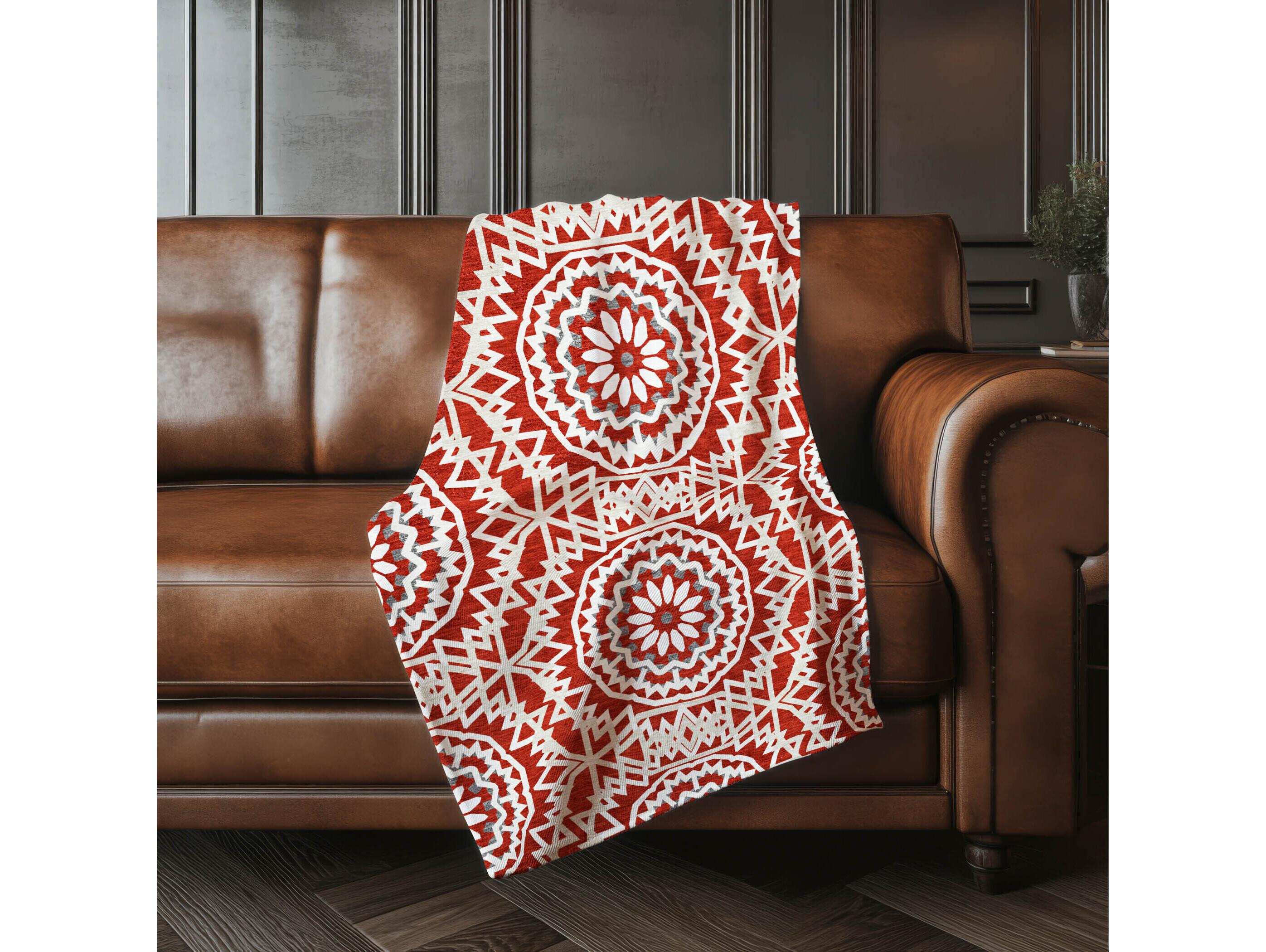 Dalyn Sherpa Red Polyester Throw