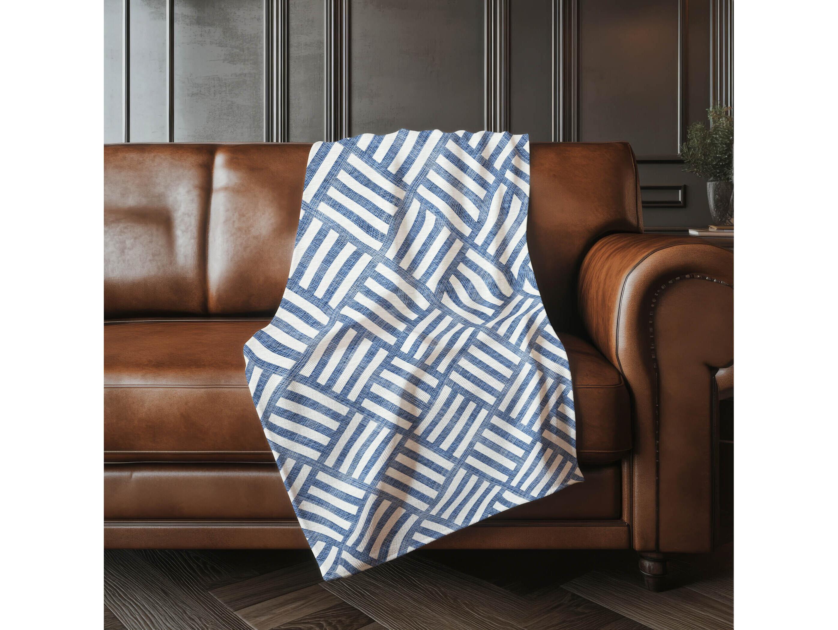Dalyn Sherpa Blue Polyester Throw