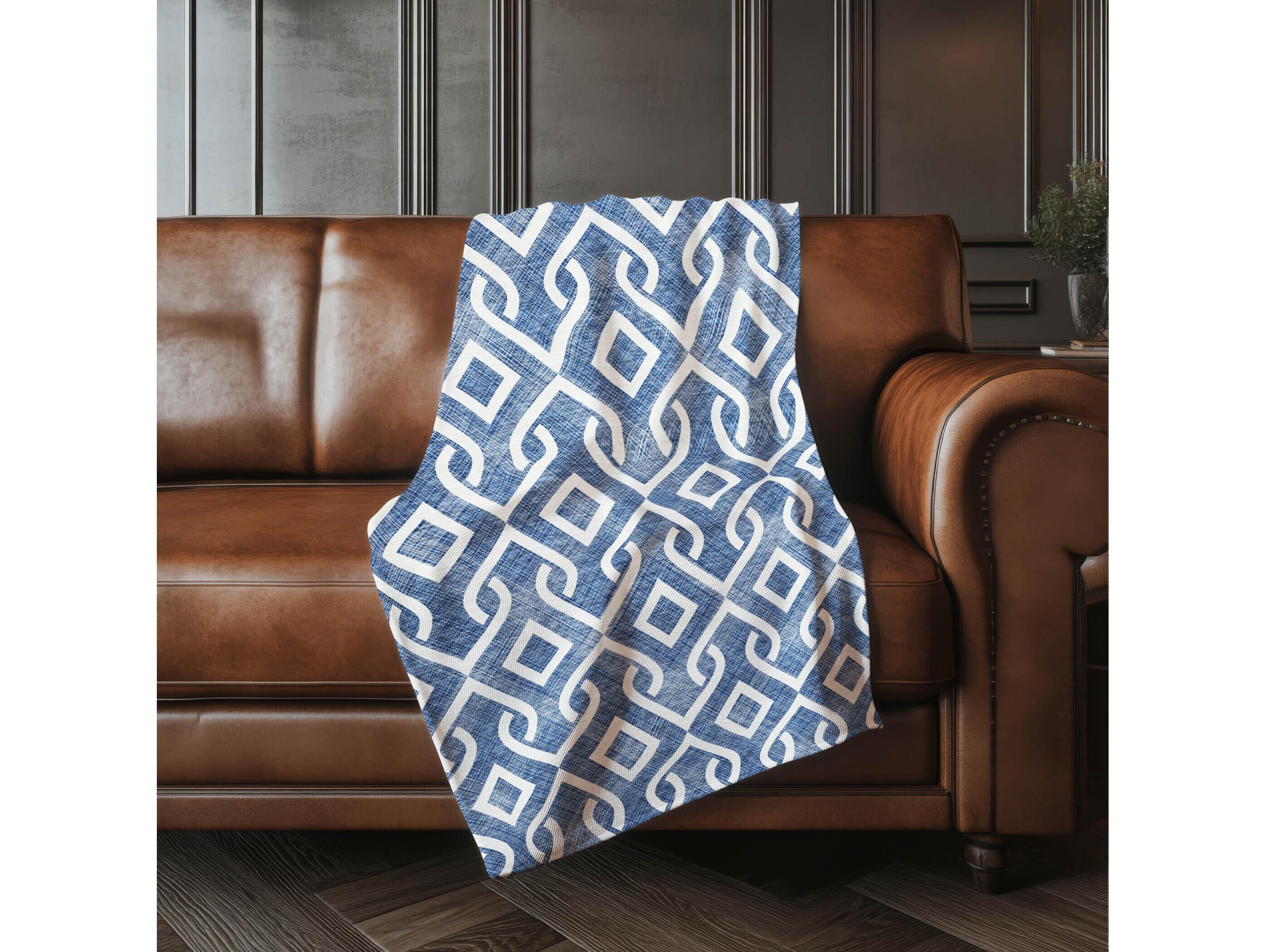 Dalyn Sherpa Blue Polyester Throw