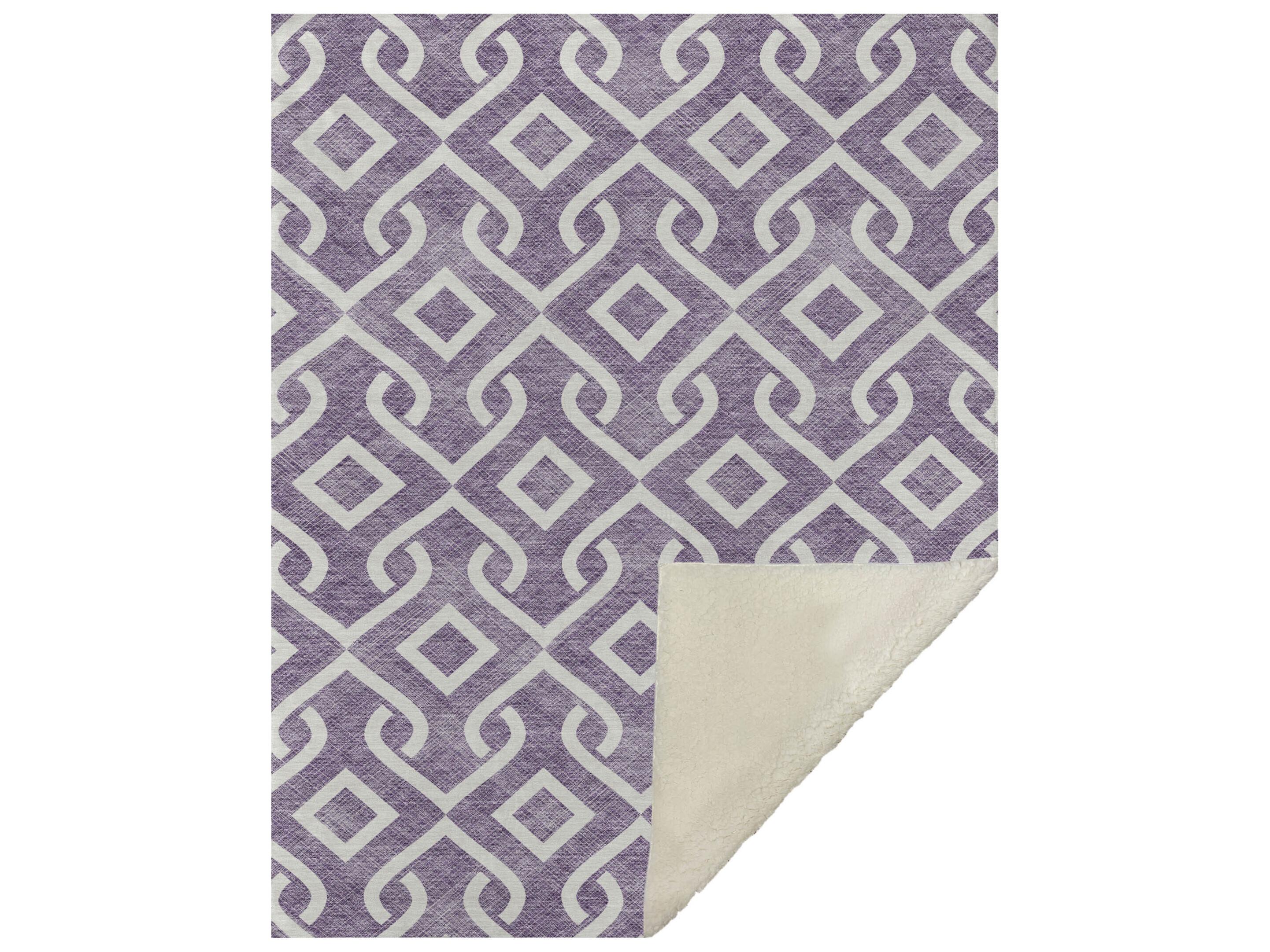 Dalyn Sherpa Purple Polyester Throw