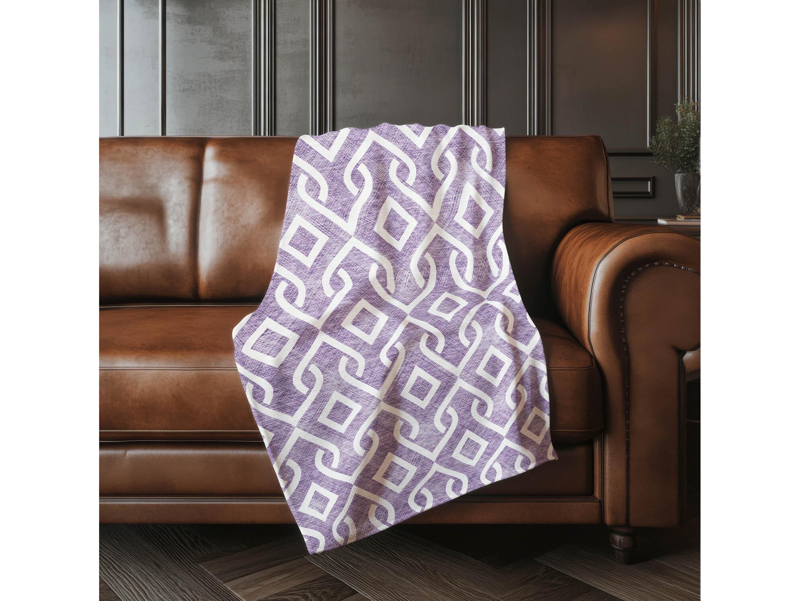 Dalyn Sherpa Purple Polyester Throw