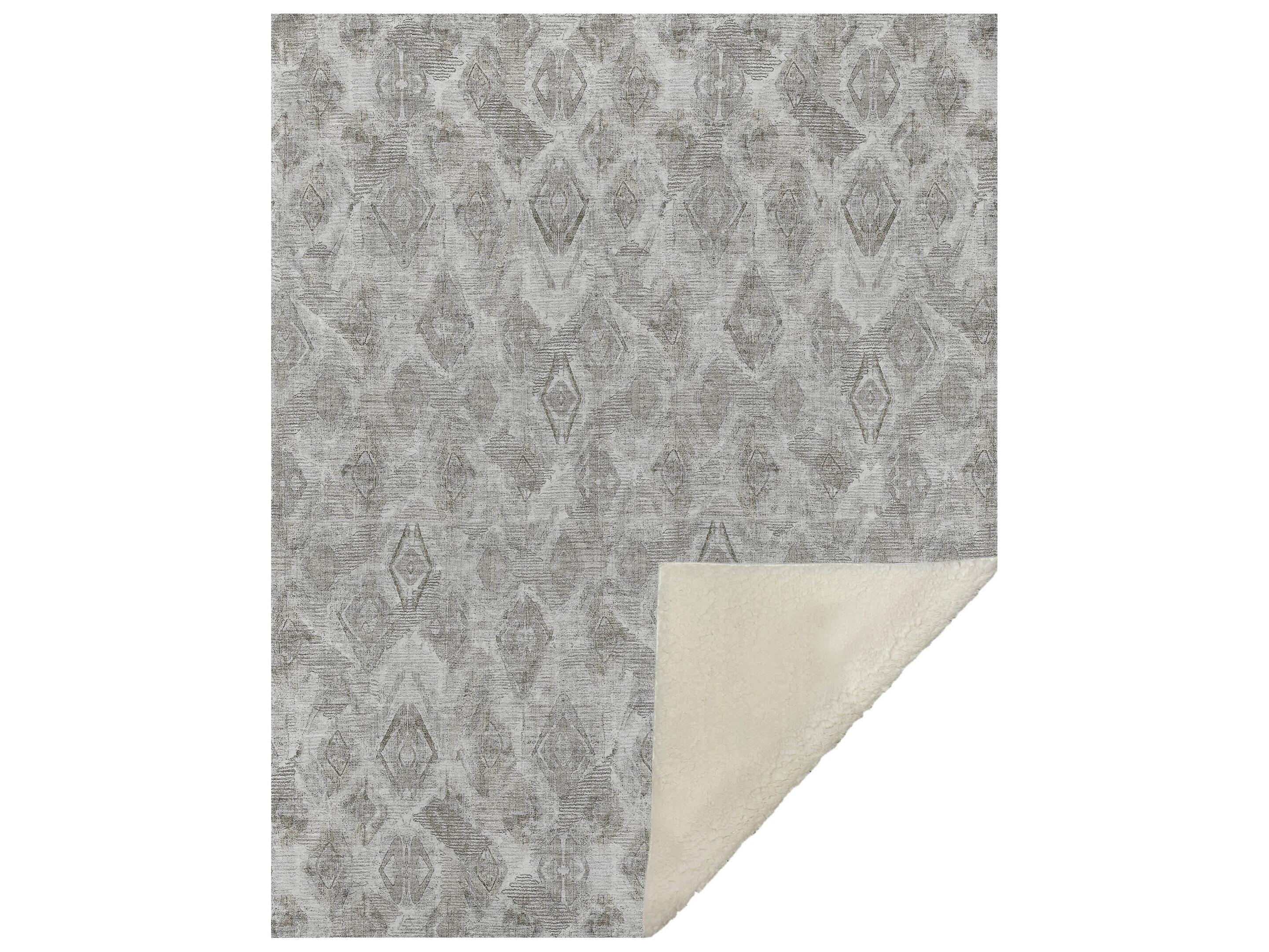 Dalyn Sherpa Gray Polyester Throw