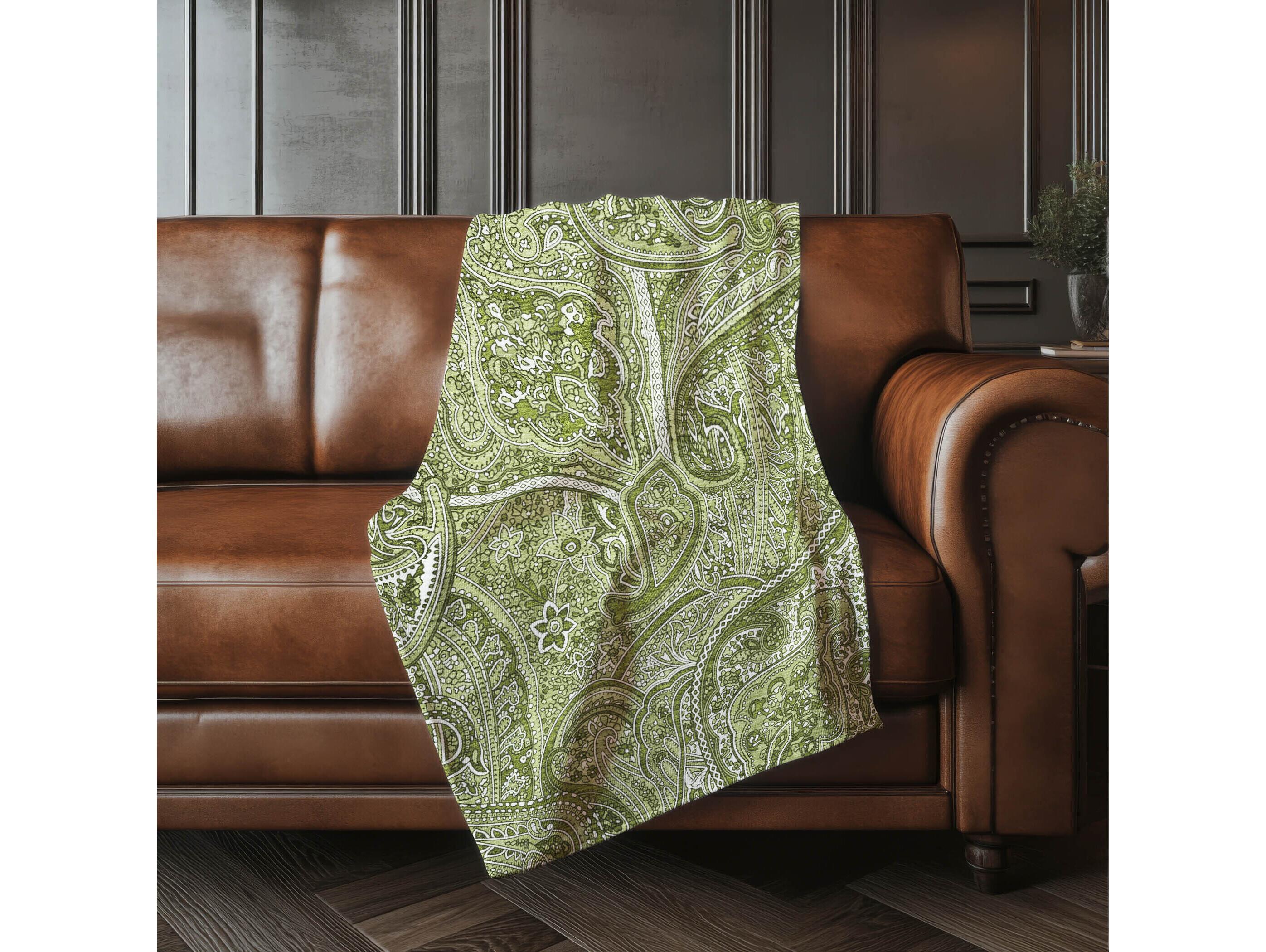 Dalyn Sherpa Green Polyester Throw