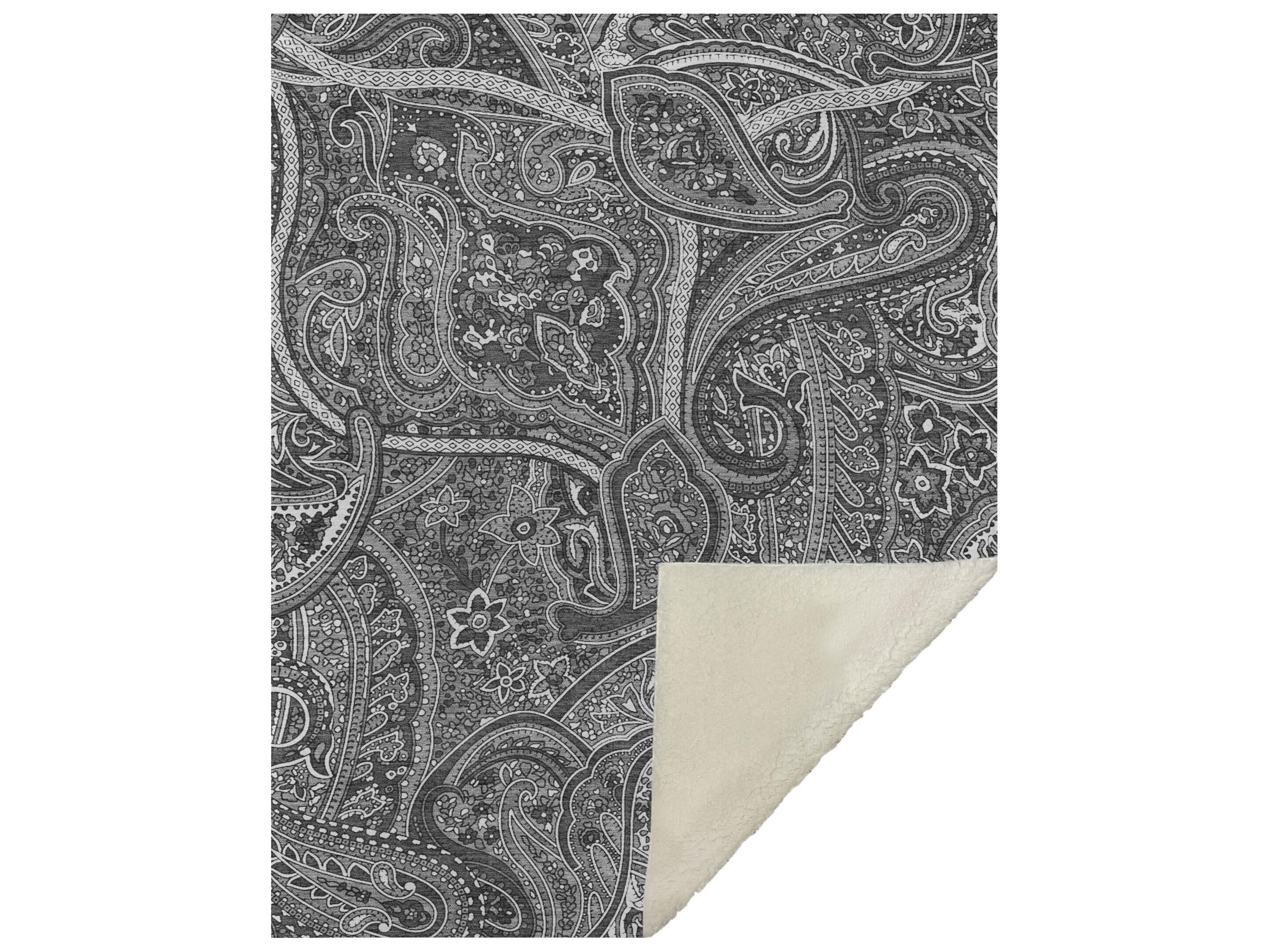 Dalyn Sherpa Gray Polyester Throw