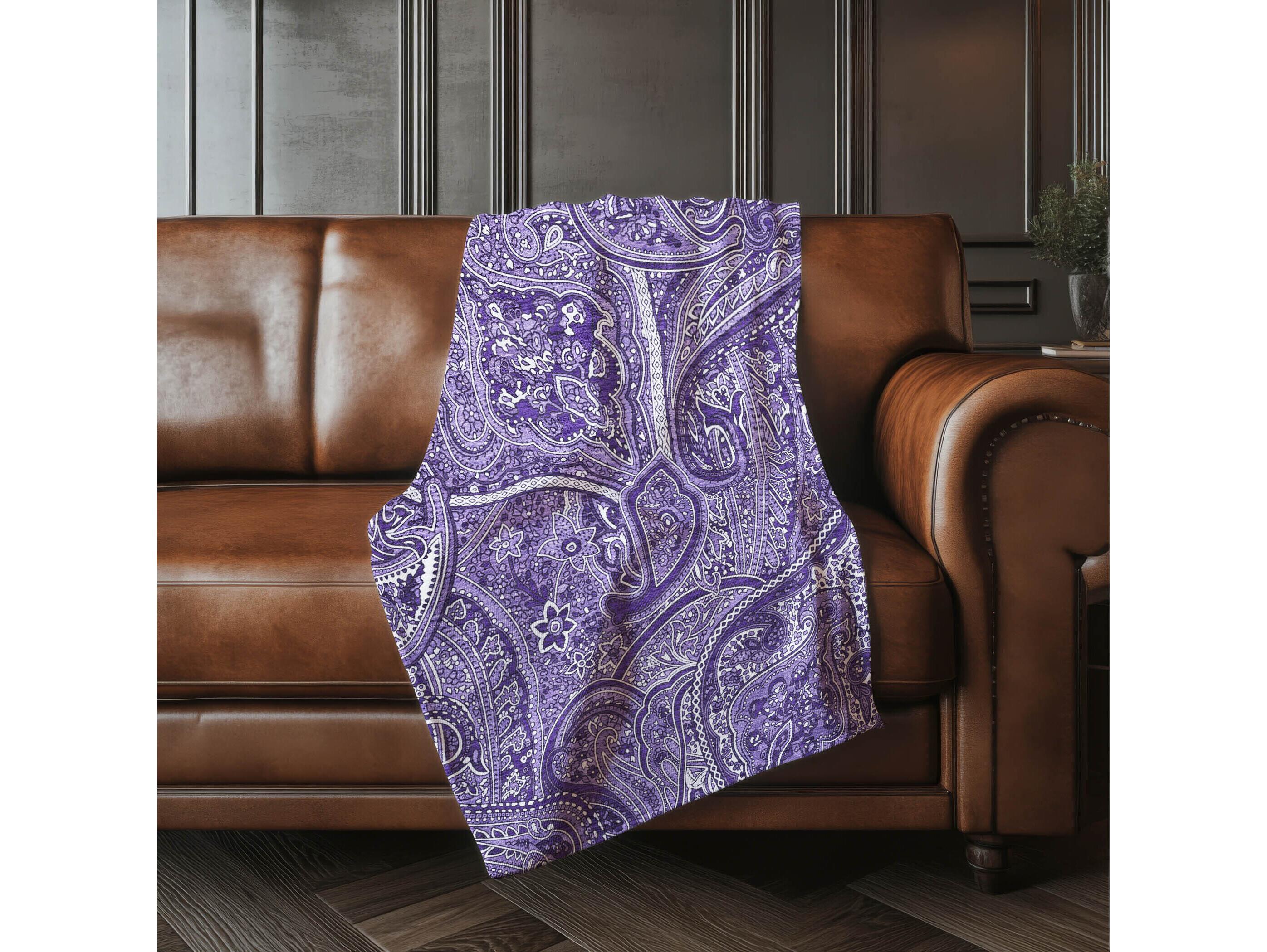 Dalyn Sherpa Purple Polyester Throw