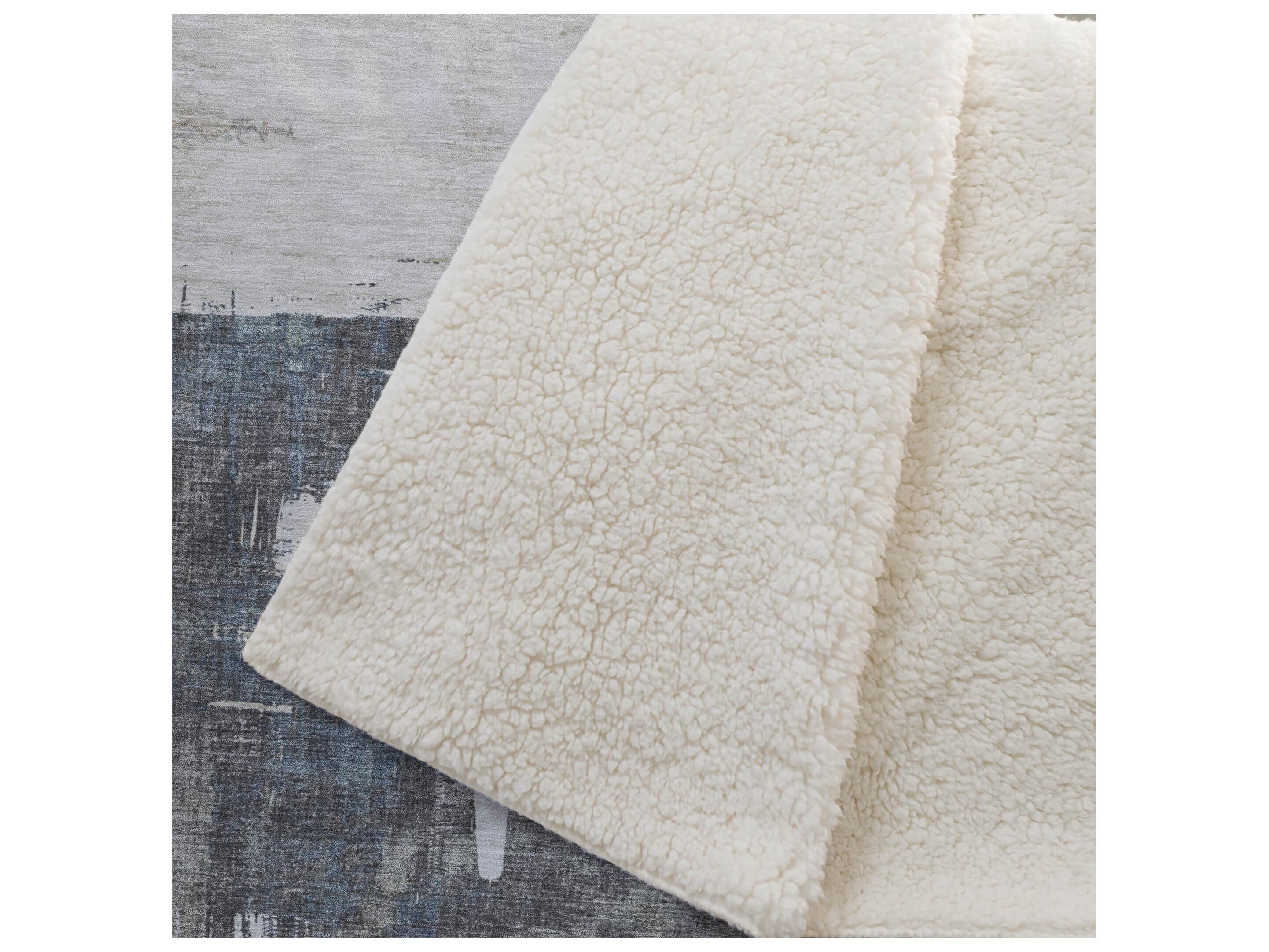 Dalyn Sherpa Gray Polyester Throw