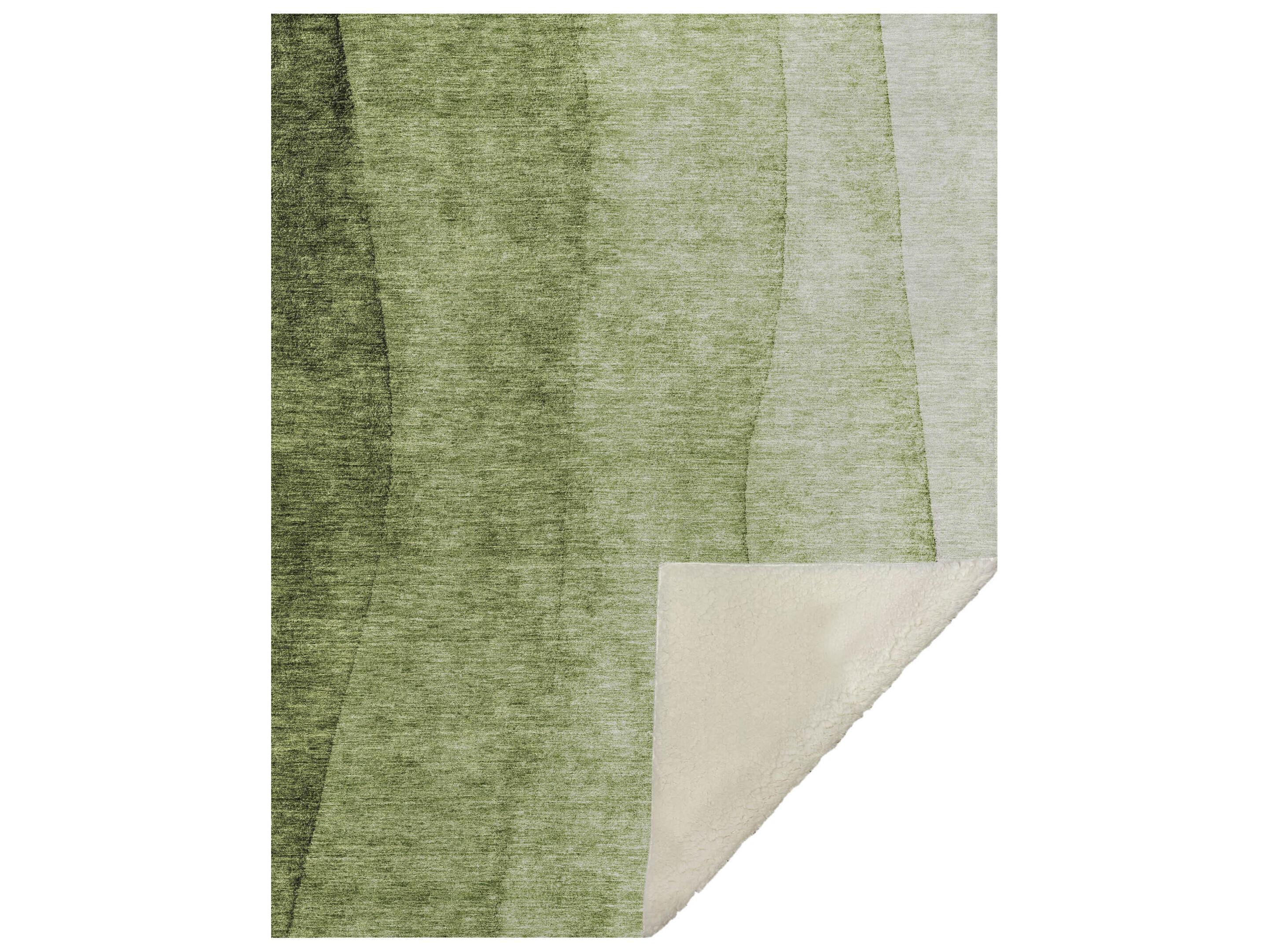 Dalyn Sherpa Green Polyester Throw