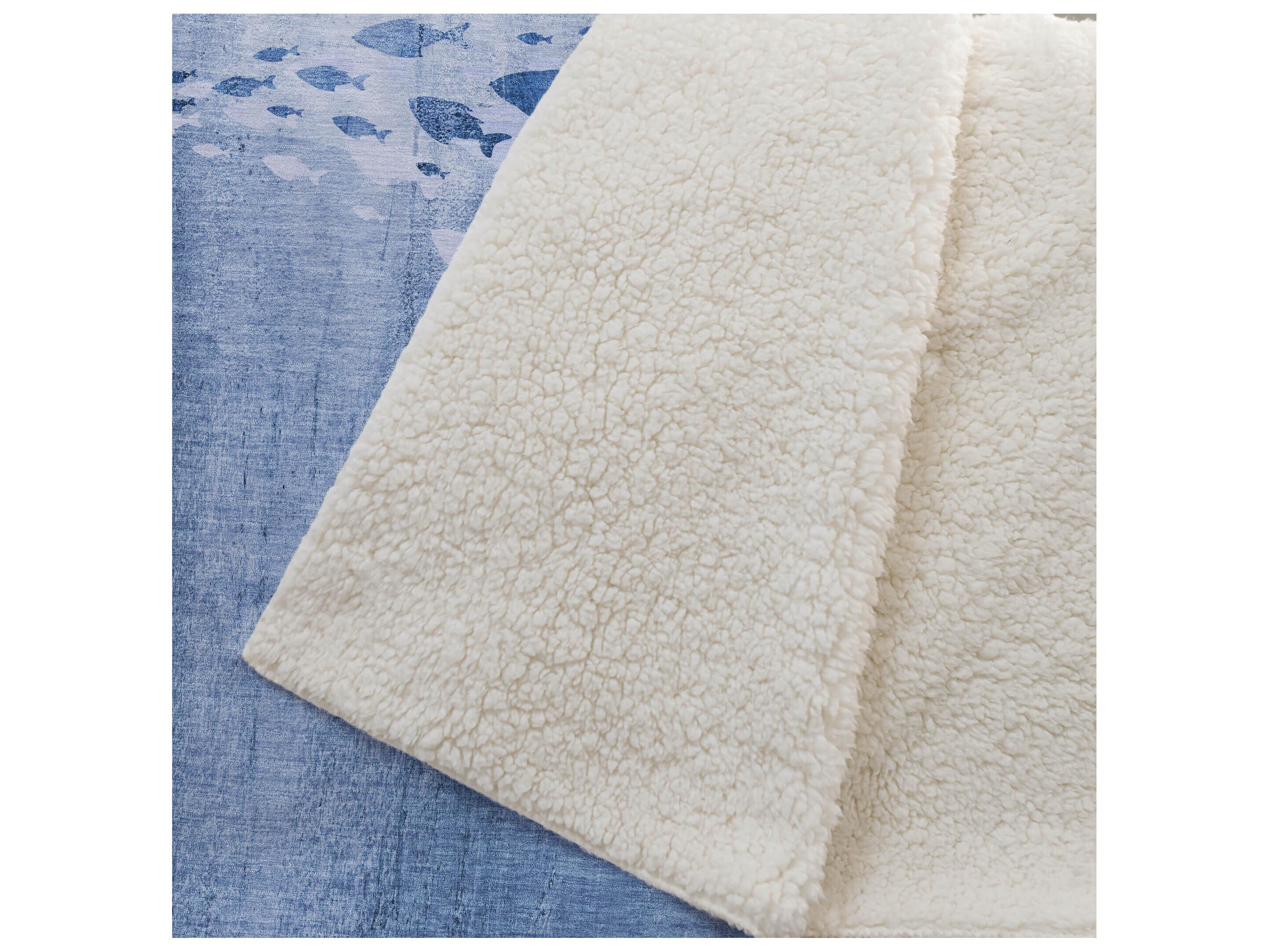 Dalyn Sherpa Blue Polyester Throw