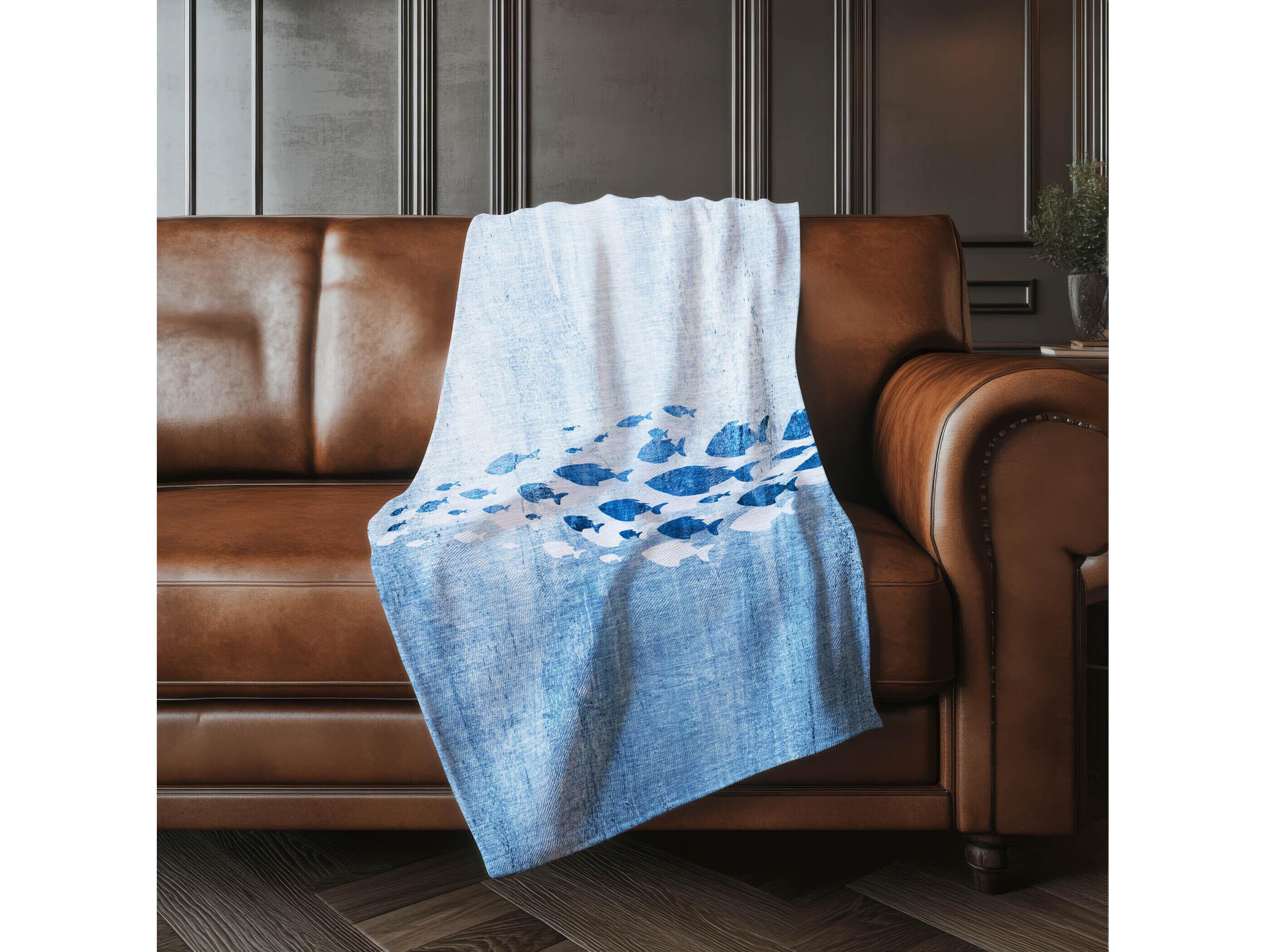 Dalyn Sherpa Blue Polyester Throw