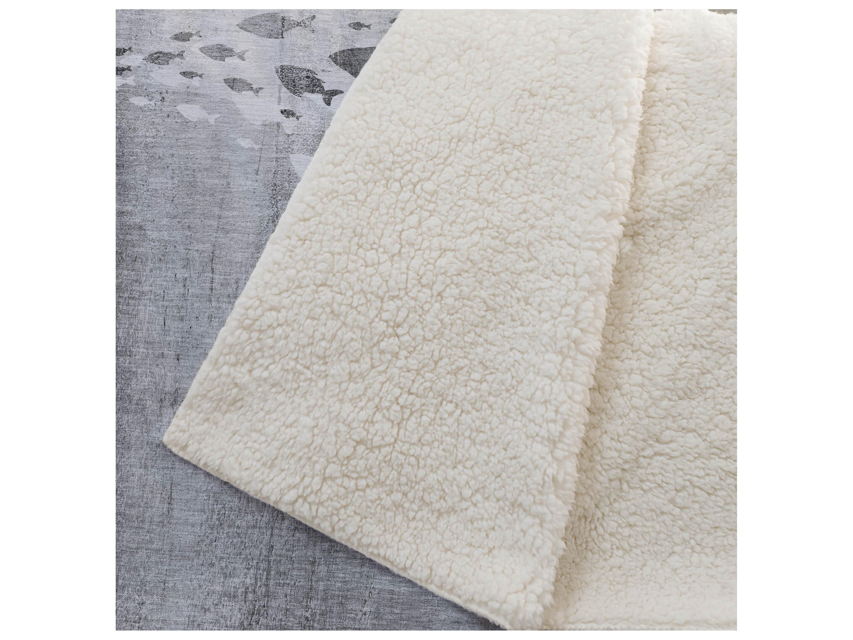 Dalyn Sherpa Gray Polyester Throw