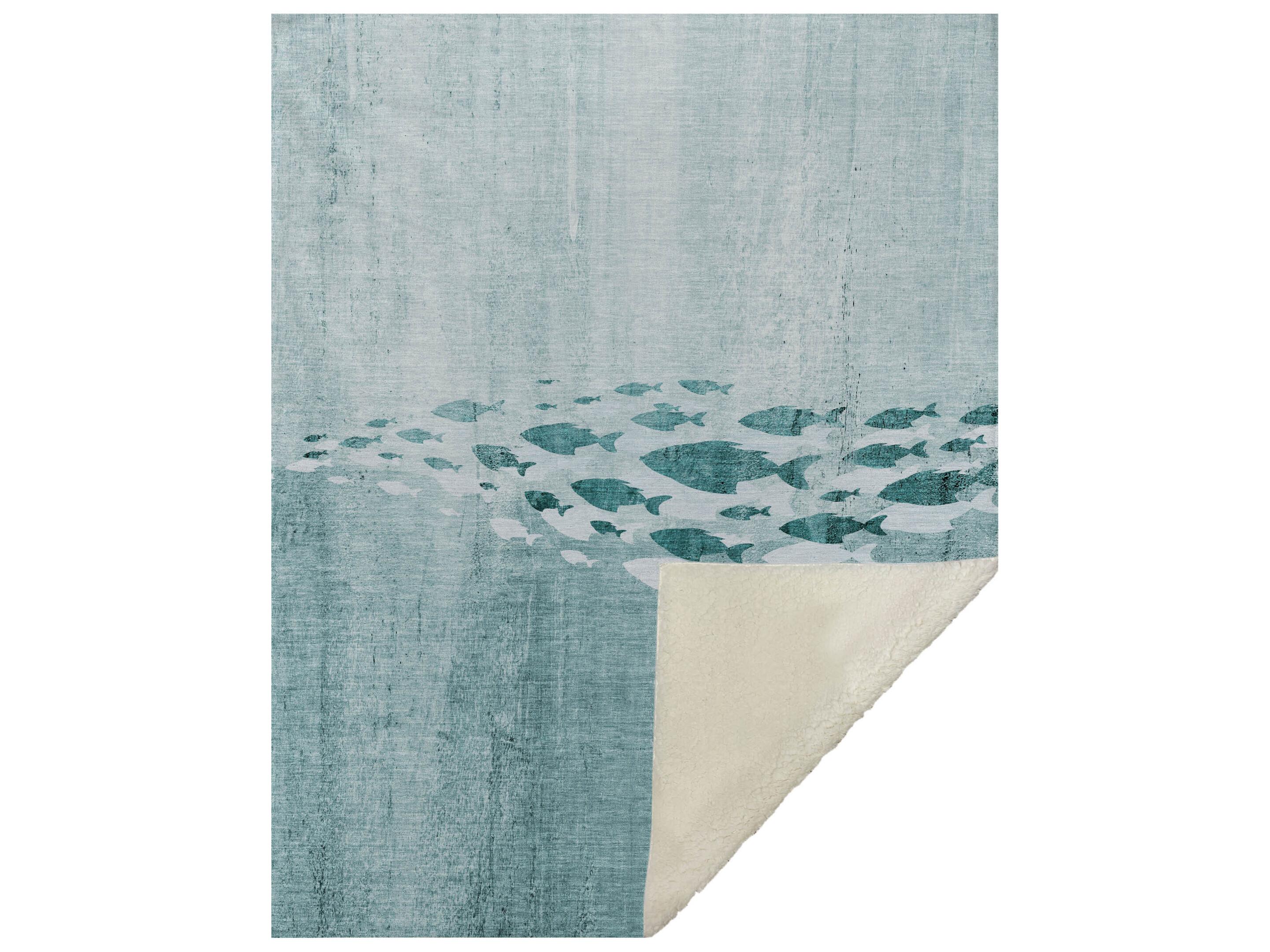 Dalyn Sherpa Teal Polyester Throw