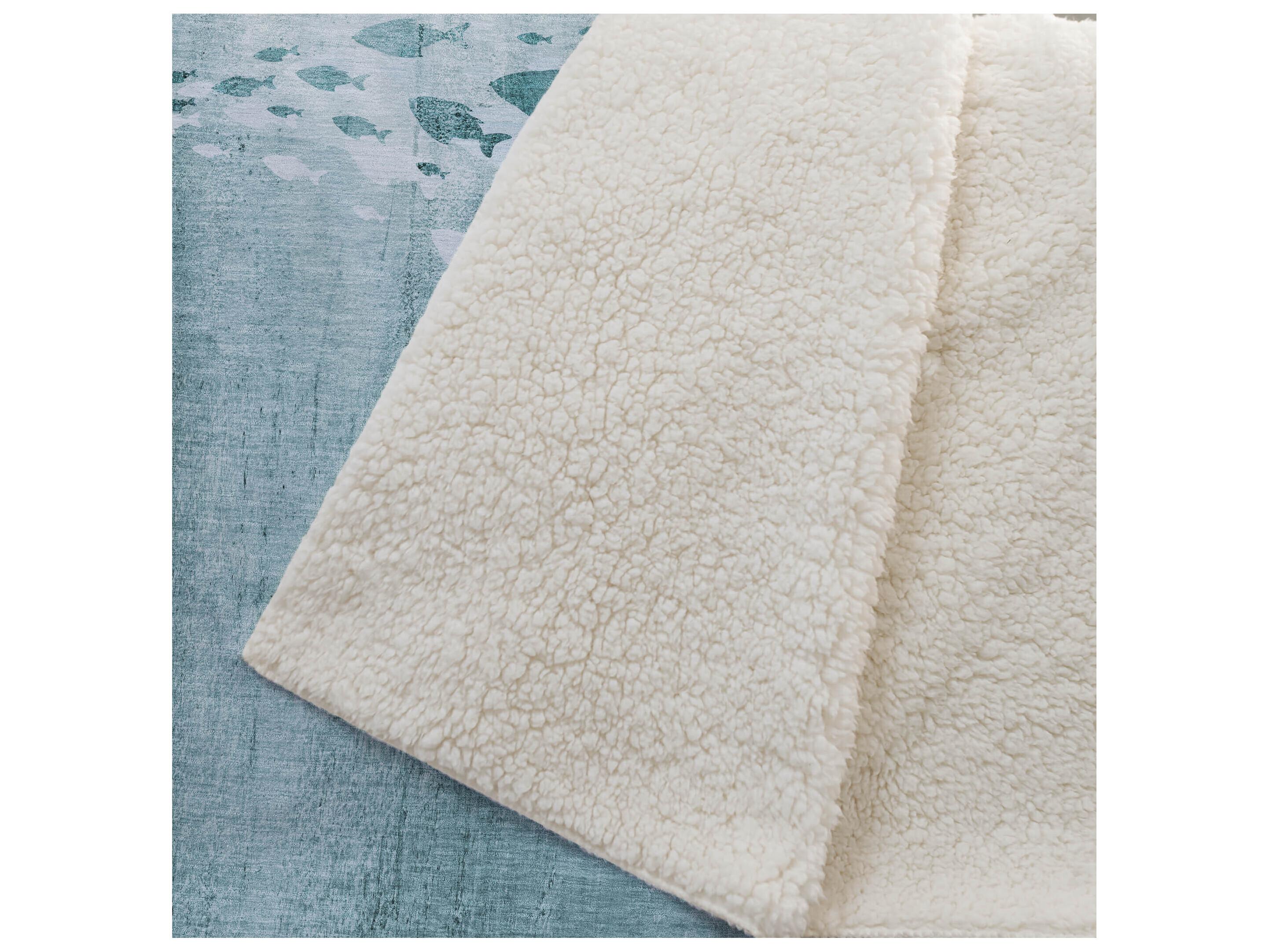 Dalyn Sherpa Teal Polyester Throw