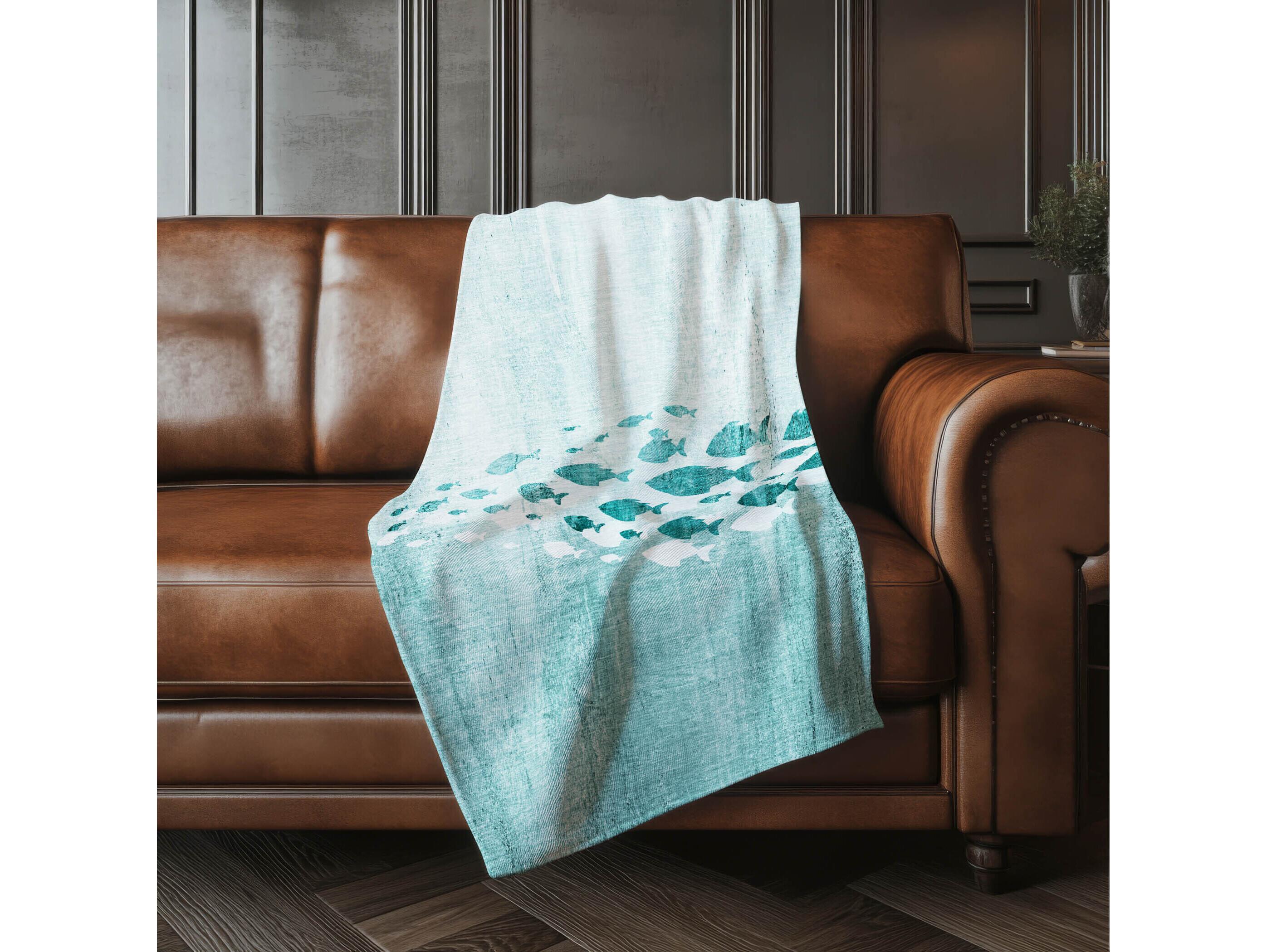 Dalyn Sherpa Teal Polyester Throw