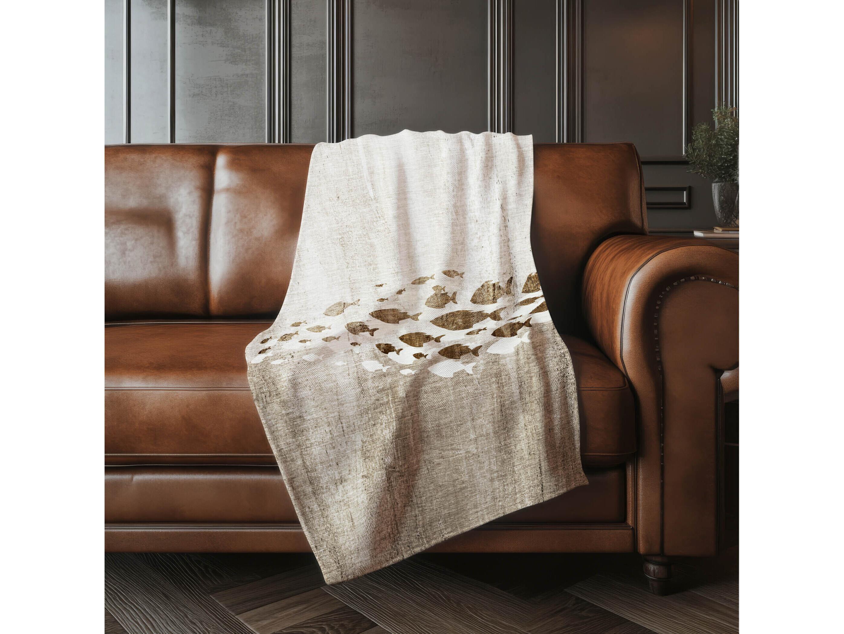 Dalyn Sherpa Brown Polyester Throw