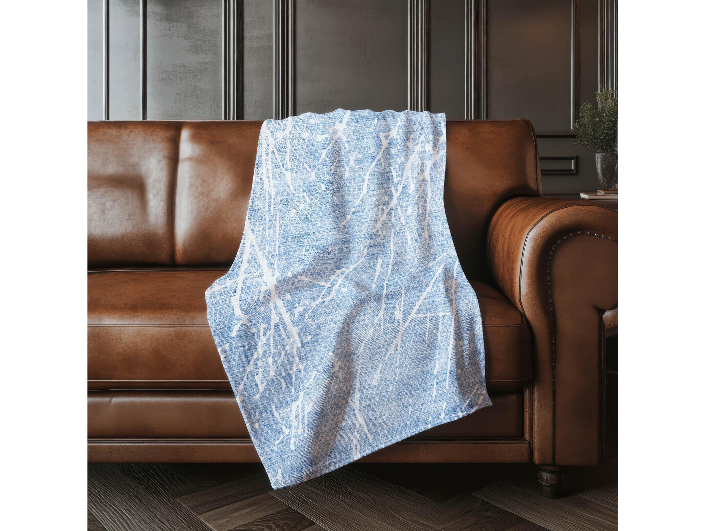 Dalyn Sherpa Blue Polyester Throw