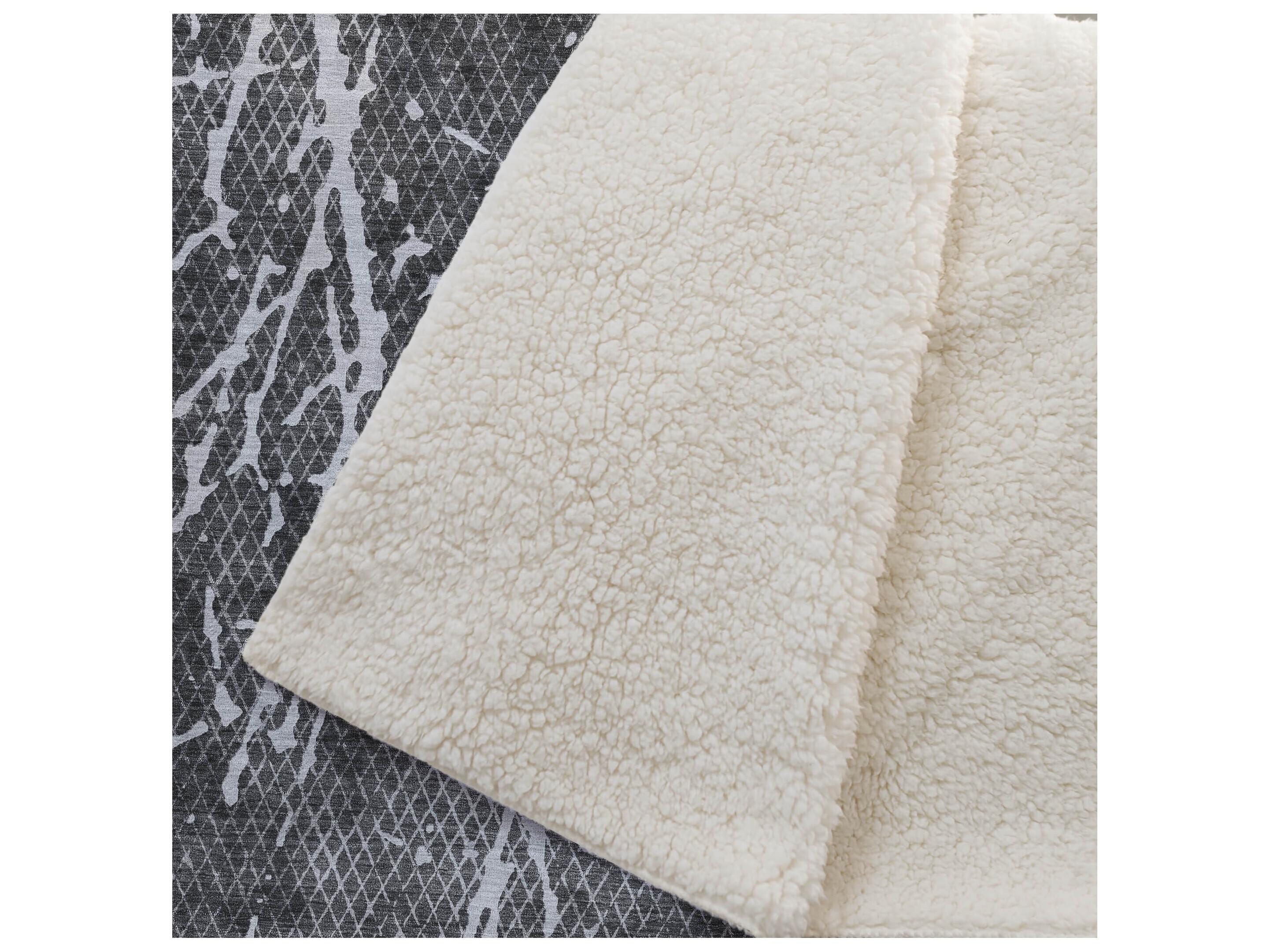 Dalyn Sherpa Gray Polyester Throw