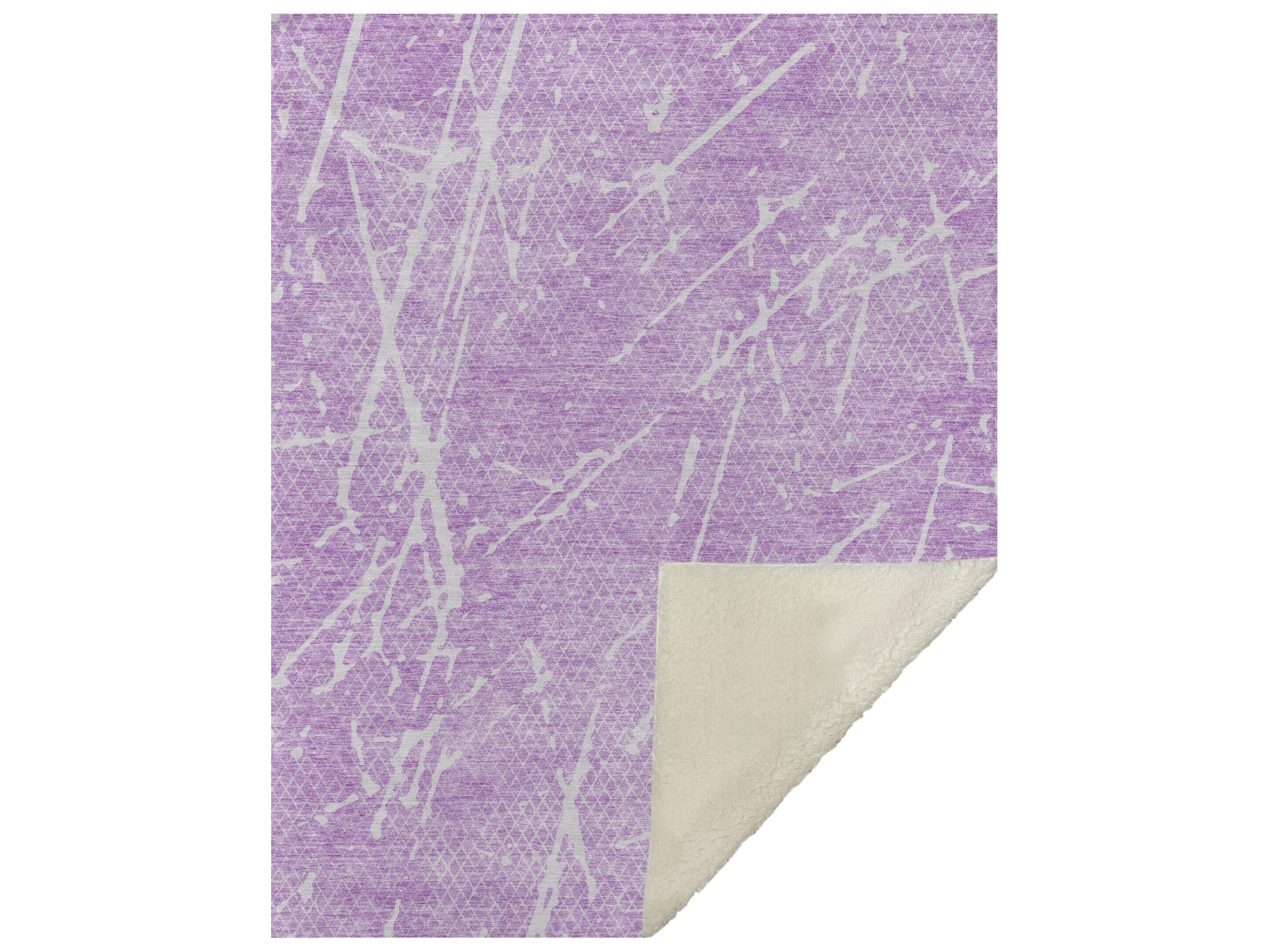 Dalyn Sherpa Purple Polyester Throw