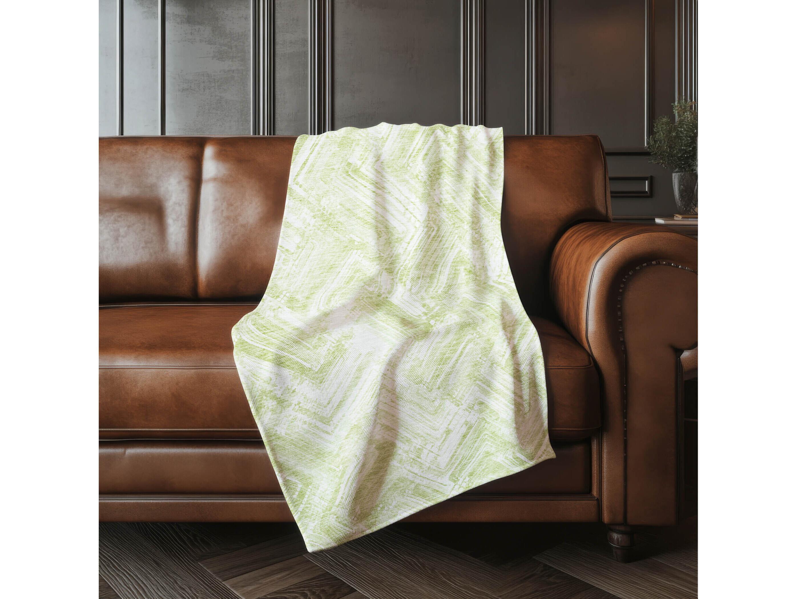 Dalyn Sherpa Green Polyester Throw