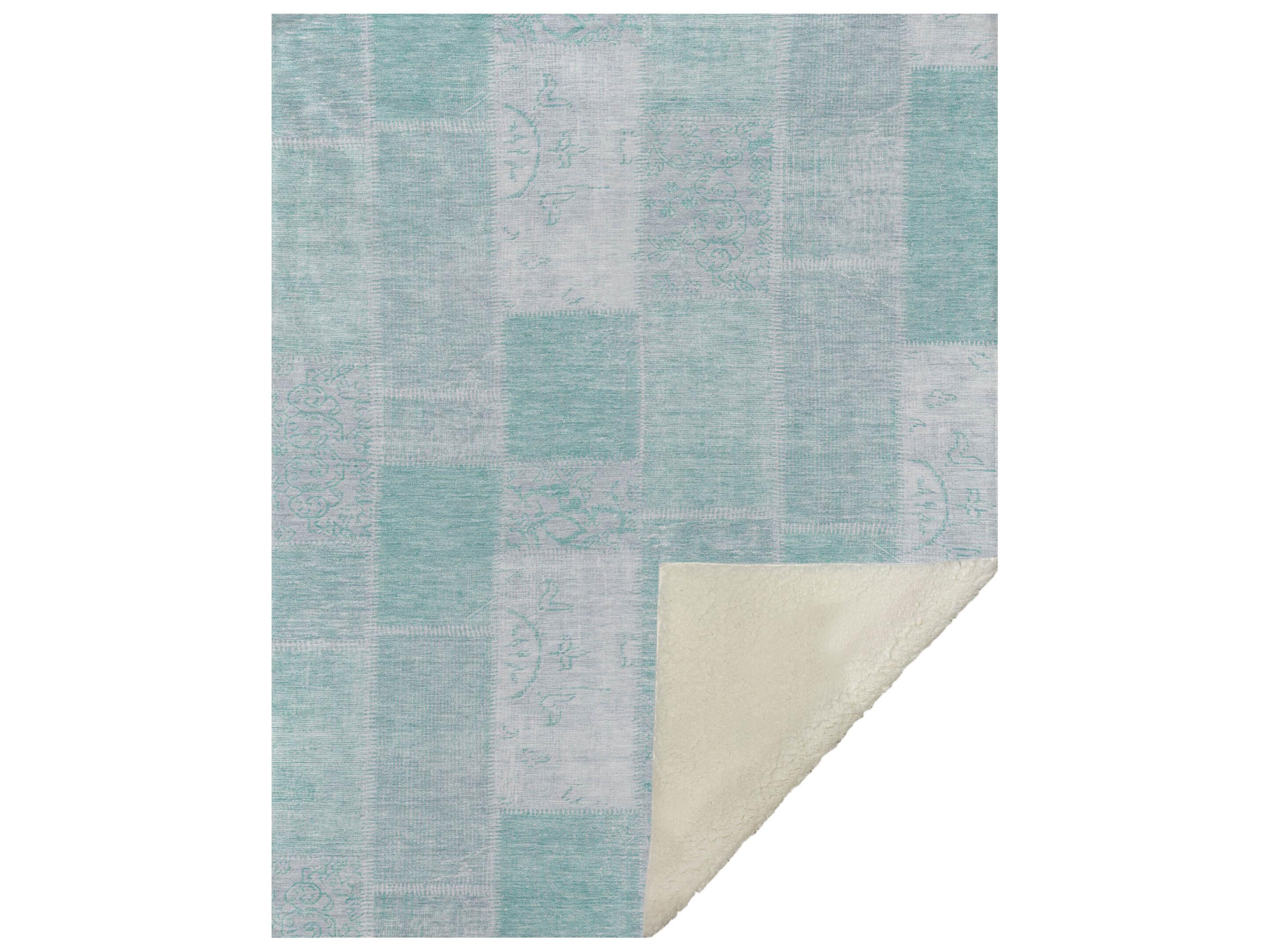 Dalyn Sherpa Teal Polyester Throw