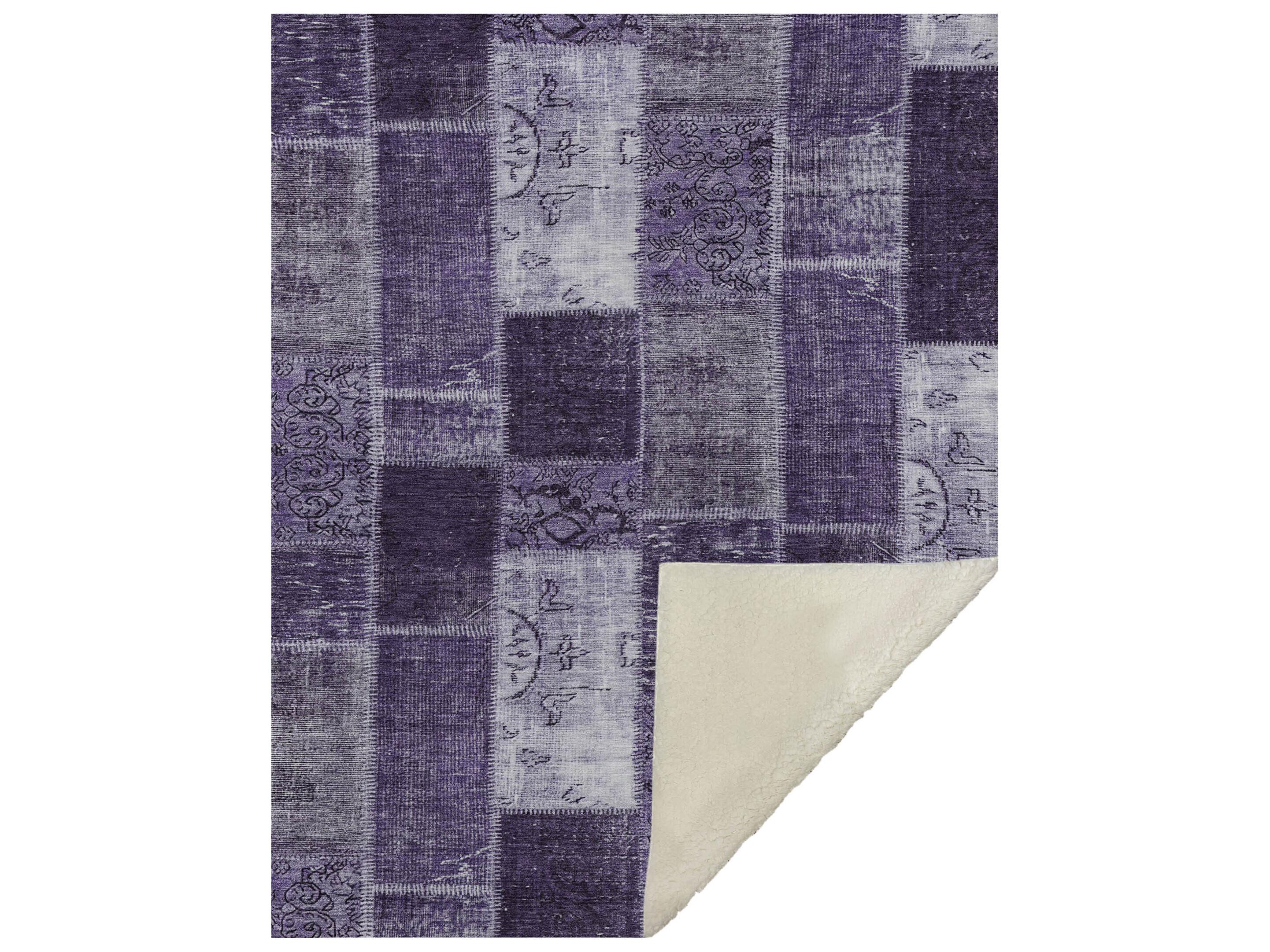 Dalyn Sherpa Purple Polyester Throw