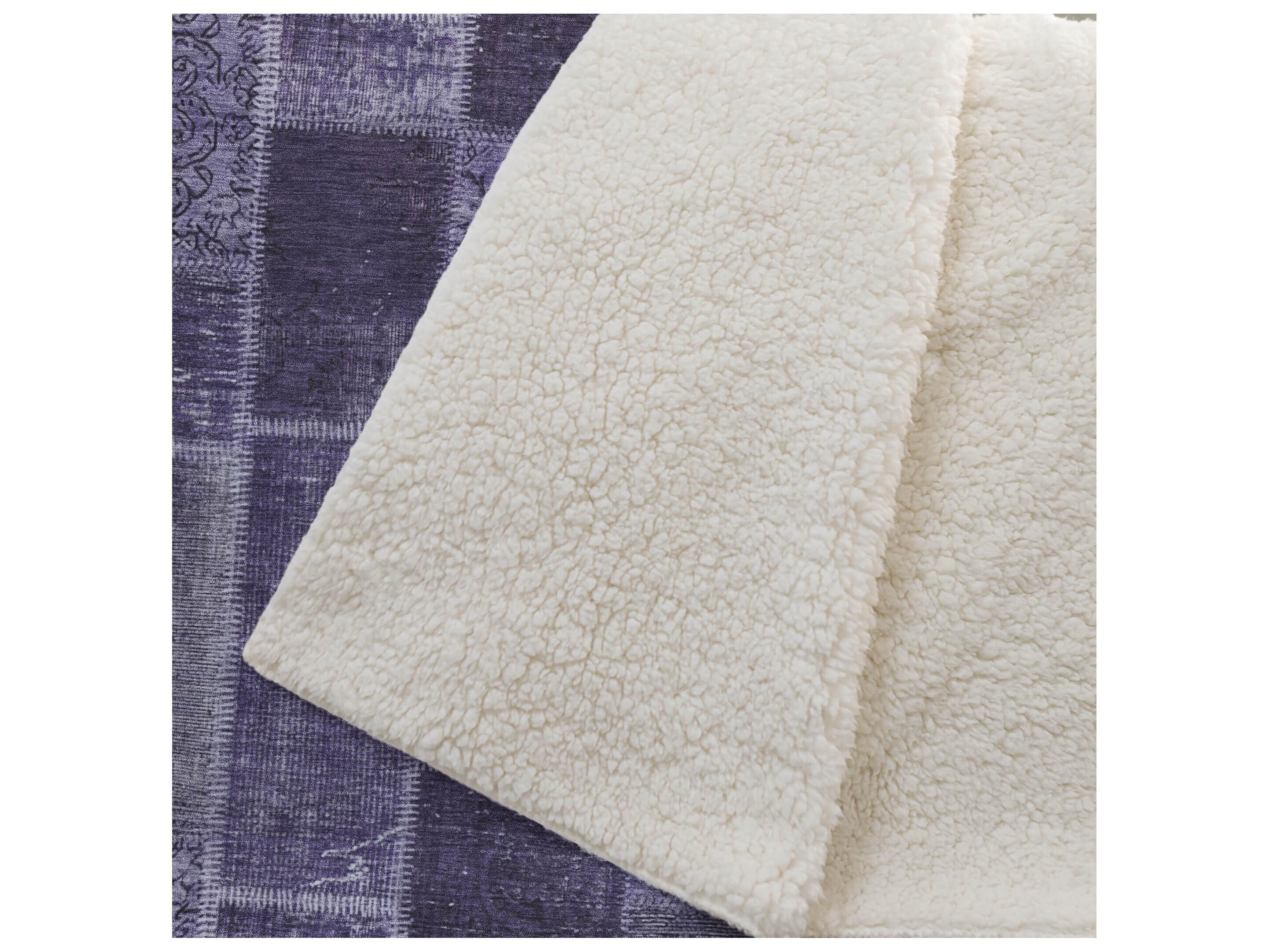 Dalyn Sherpa Purple Polyester Throw