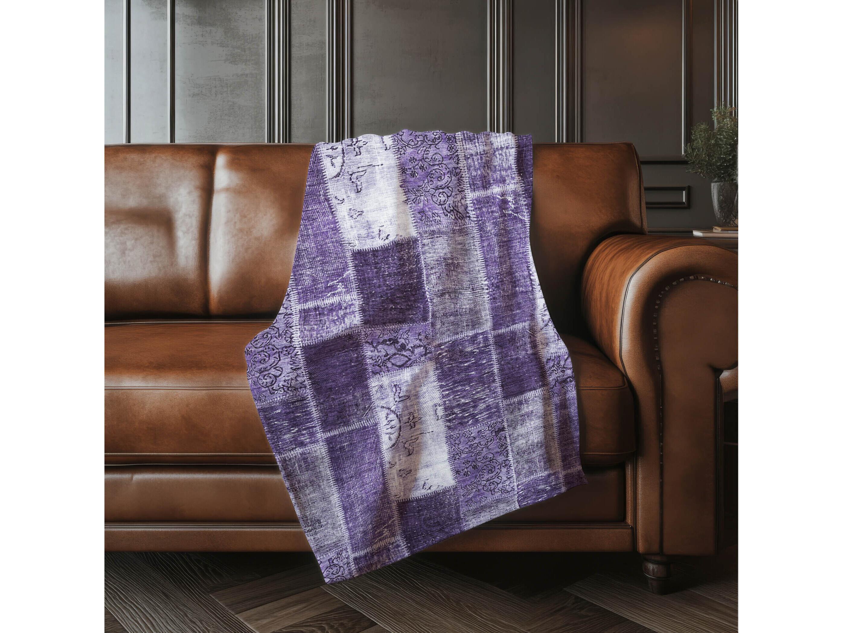 Dalyn Sherpa Purple Polyester Throw
