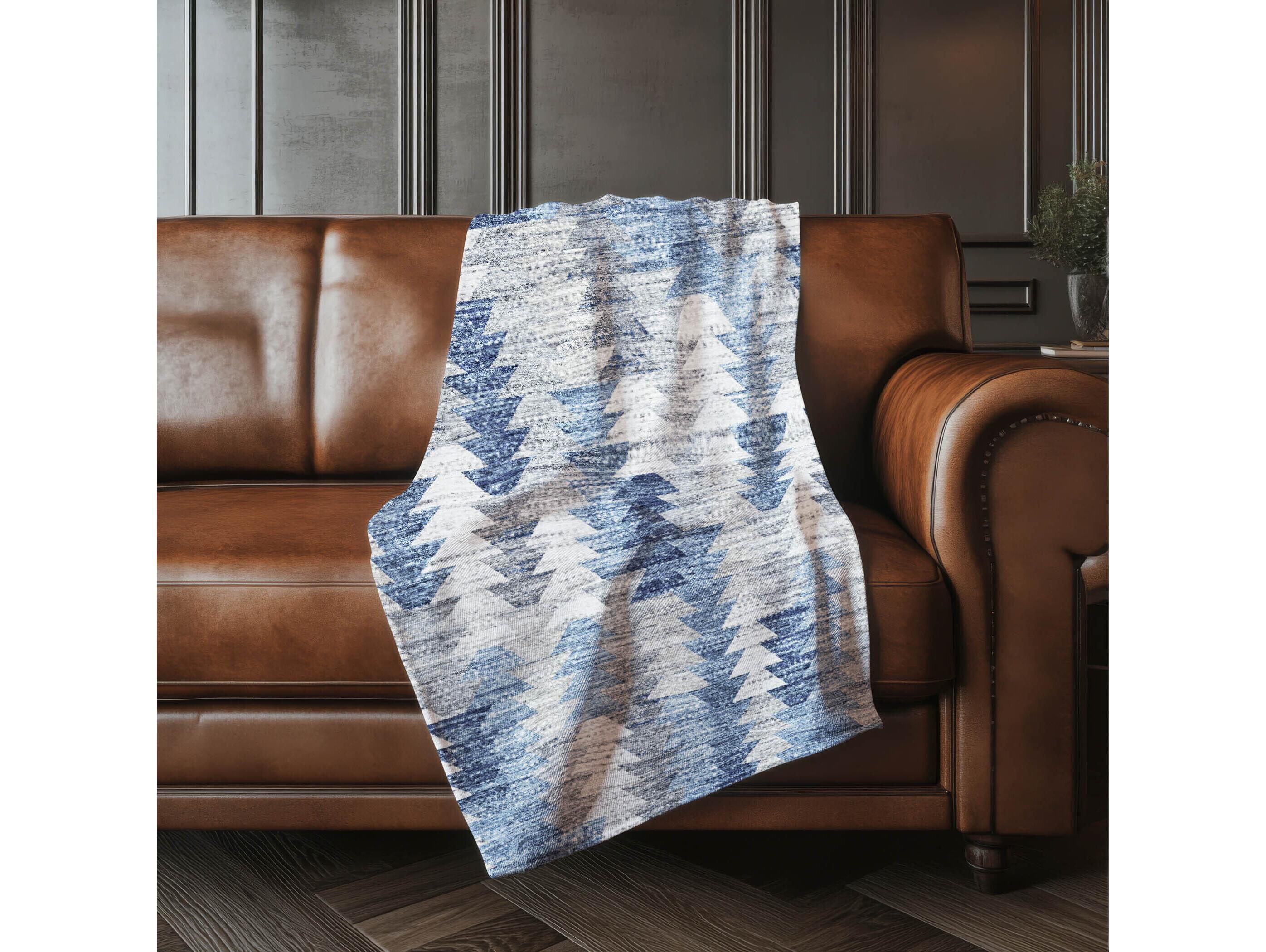 Dalyn Sherpa Blue Polyester Throw
