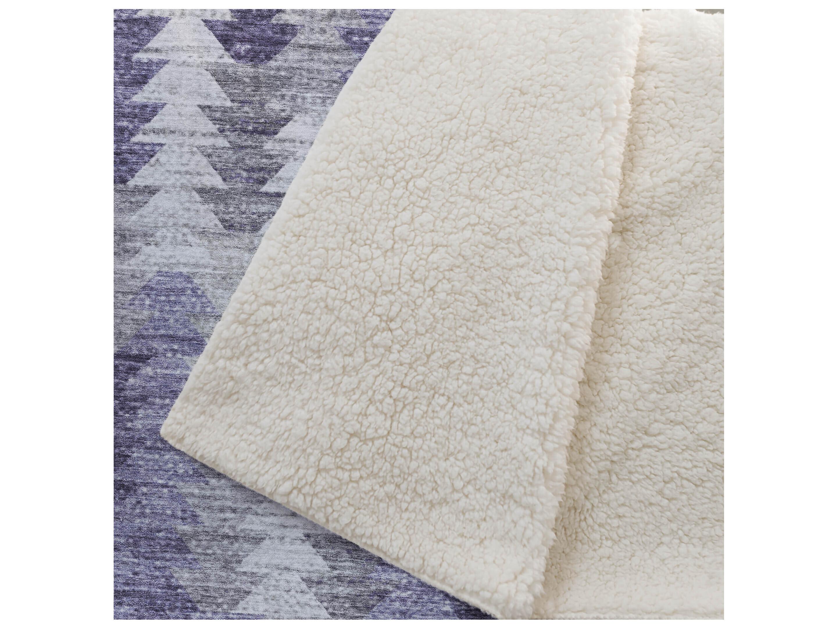 Dalyn Sherpa Purple Polyester Throw
