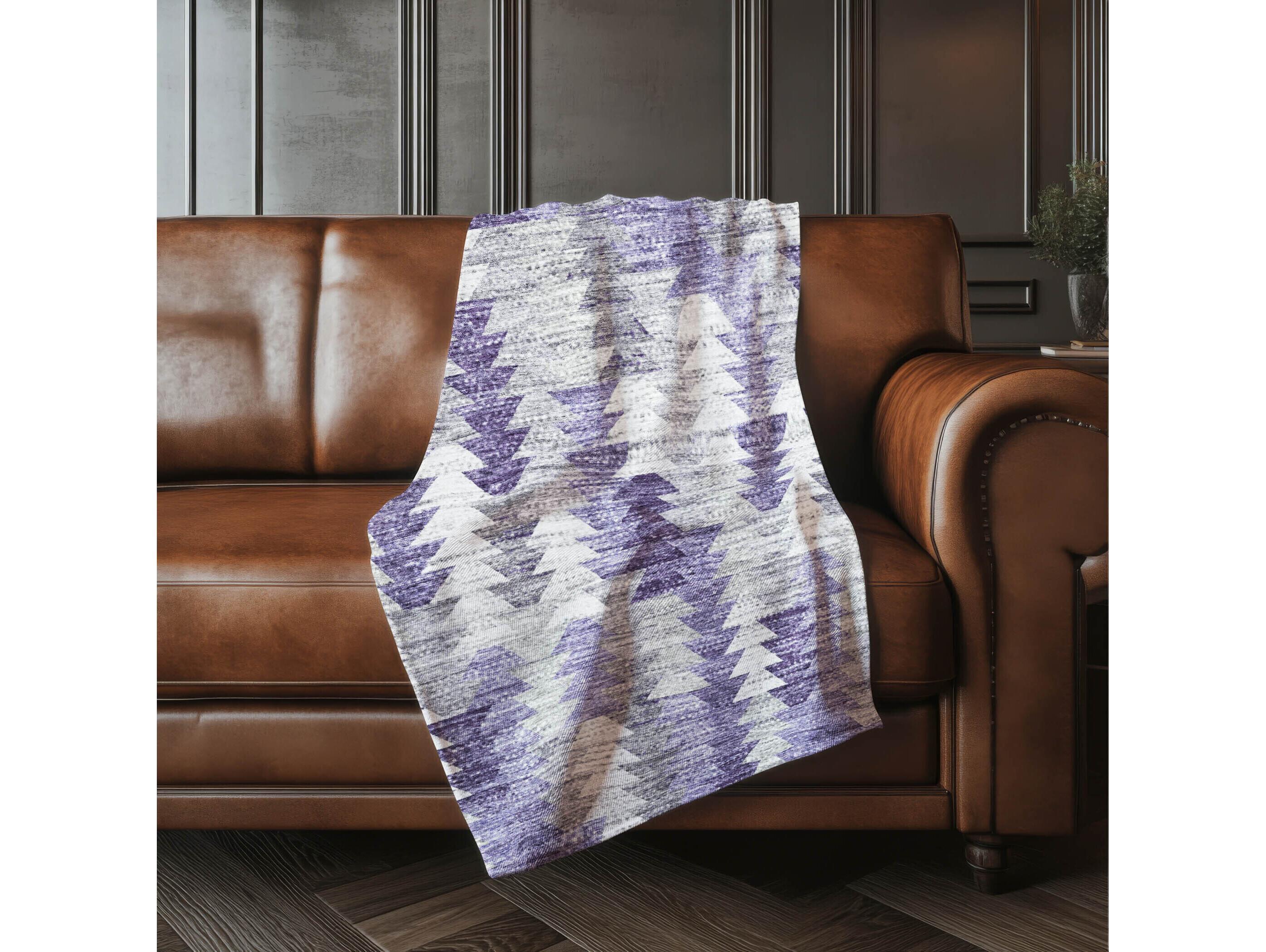 Dalyn Sherpa Purple Polyester Throw