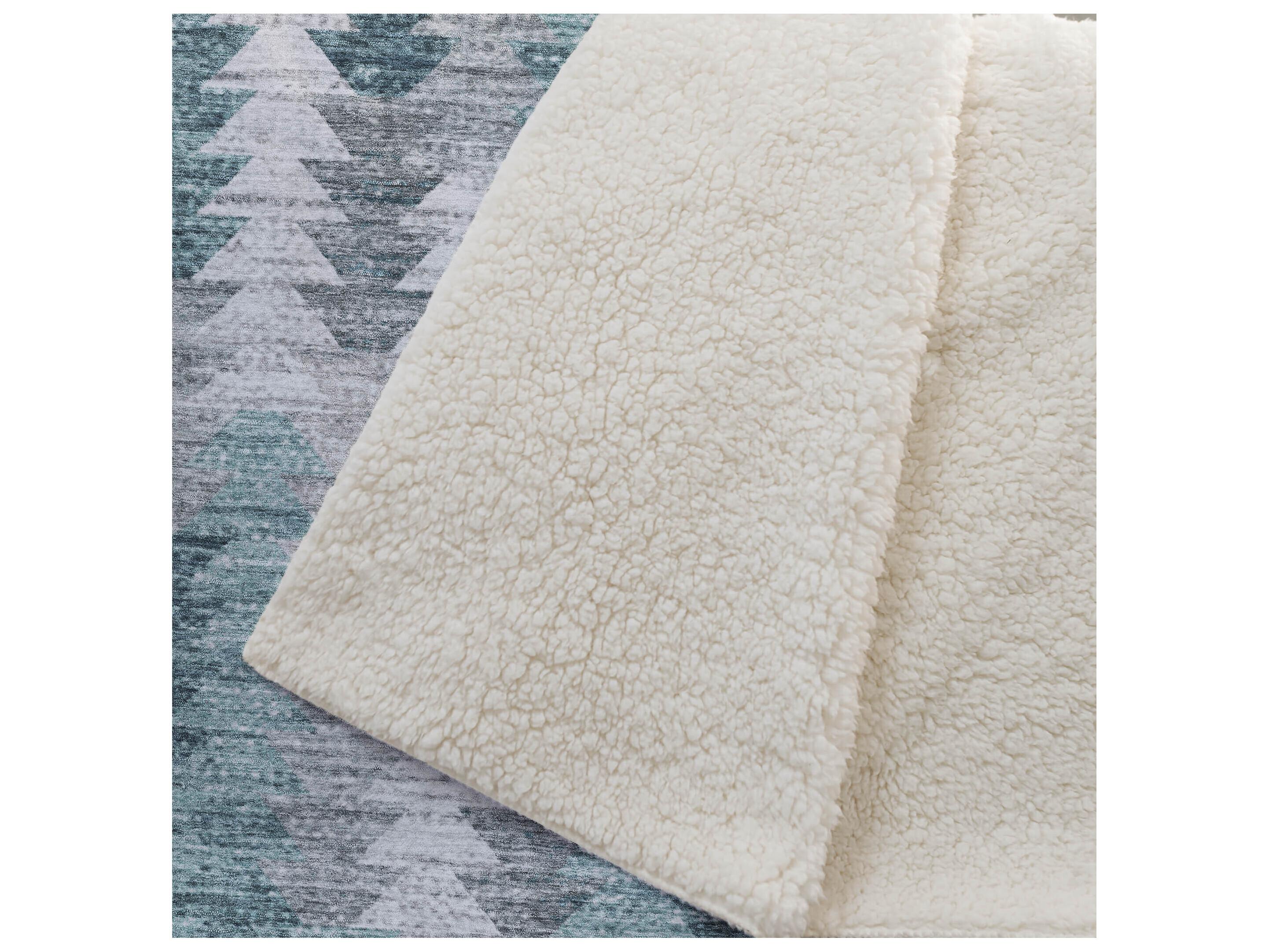 Dalyn Sherpa Teal Polyester Throw