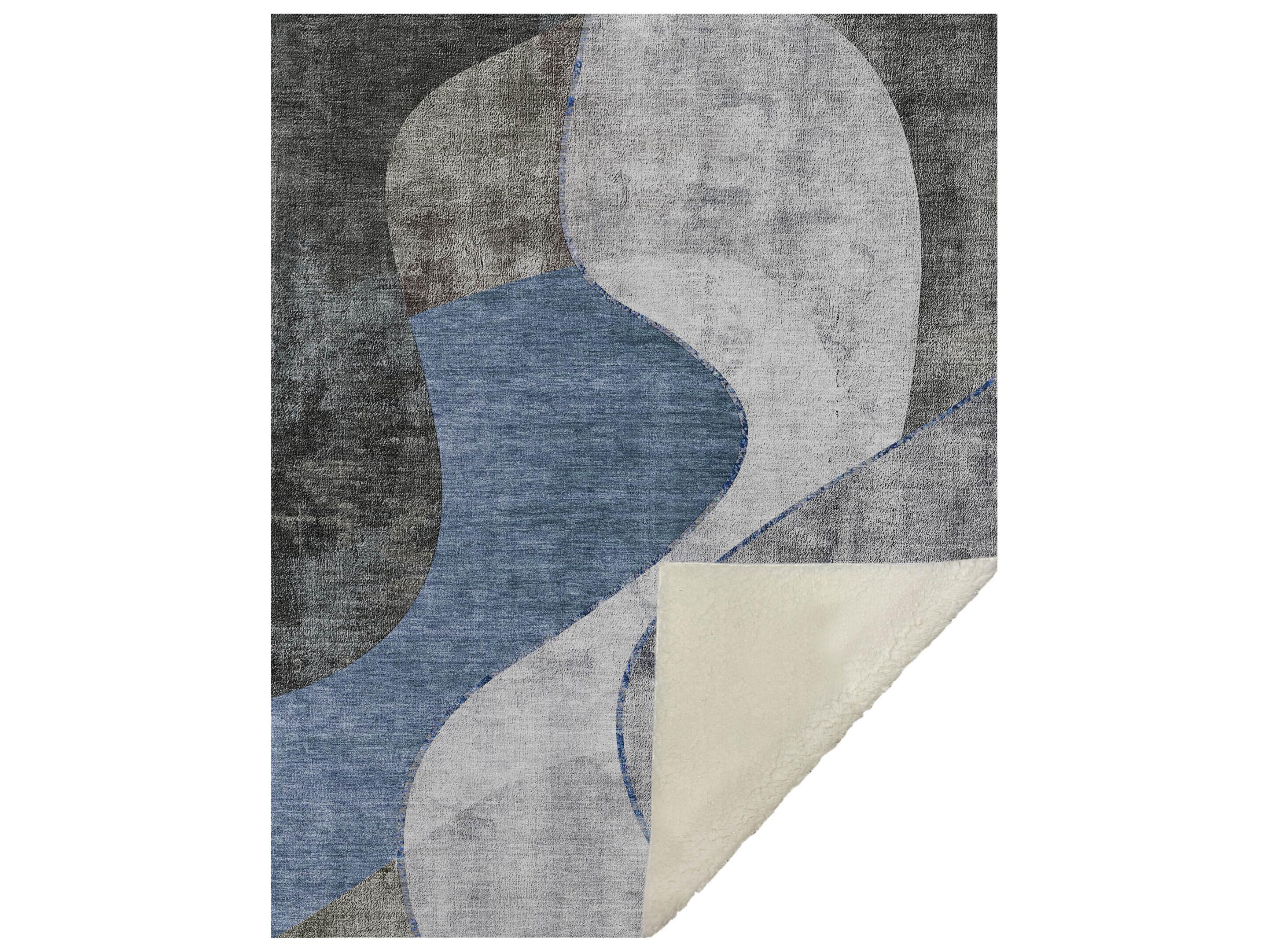 Dalyn Sherpa Blue Polyester Throw