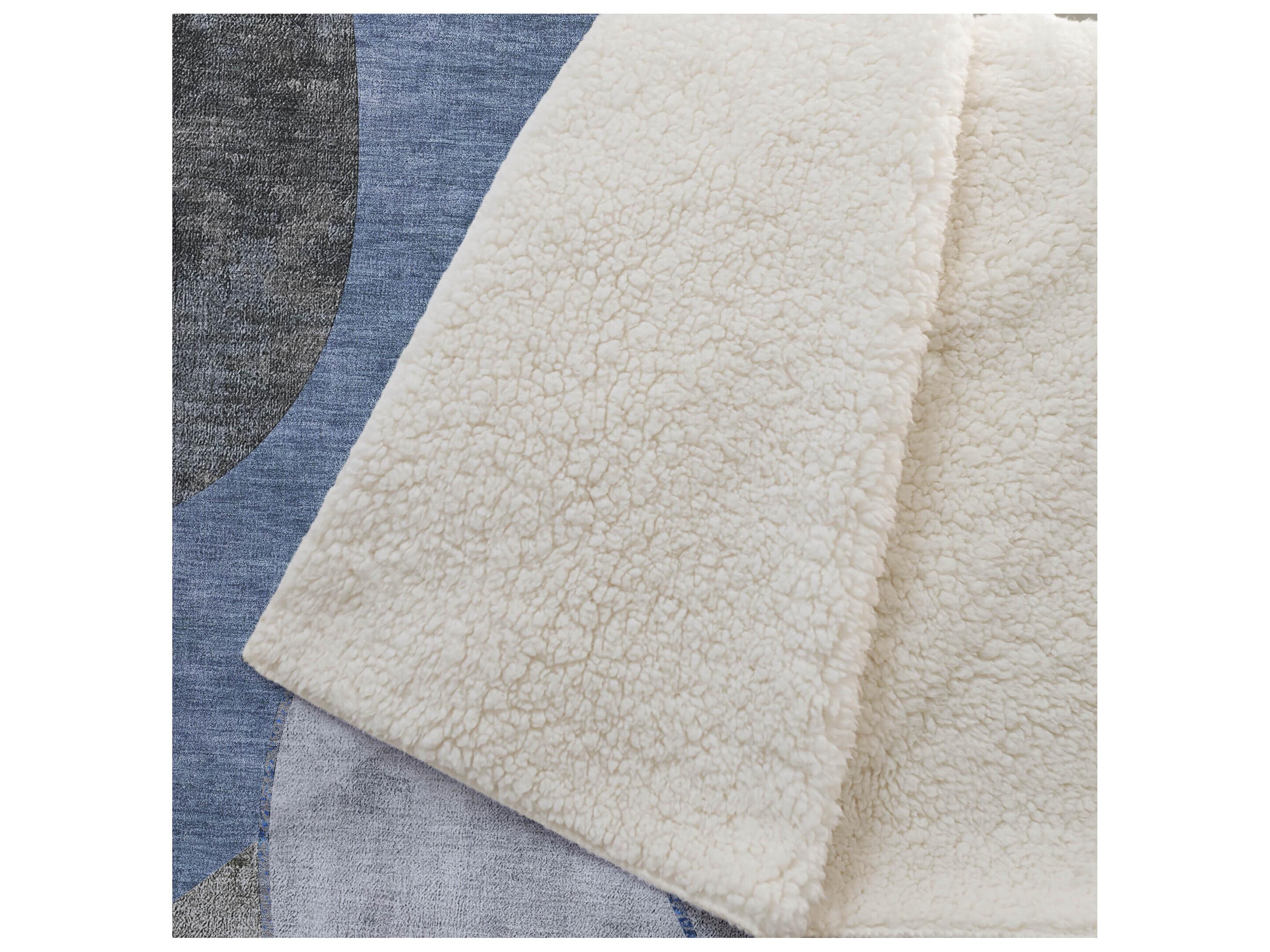 Dalyn Sherpa Blue Polyester Throw