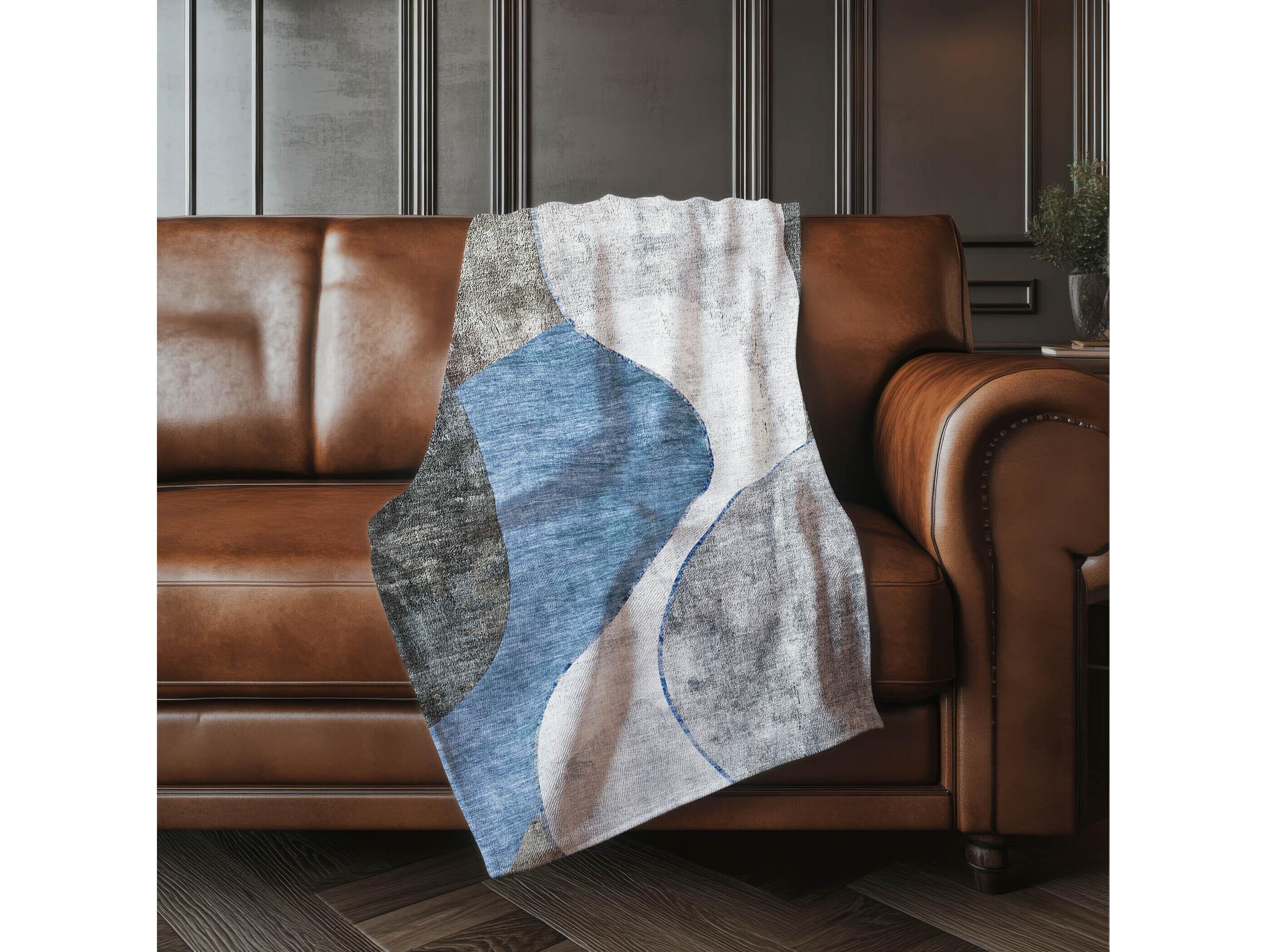 Dalyn Sherpa Blue Polyester Throw