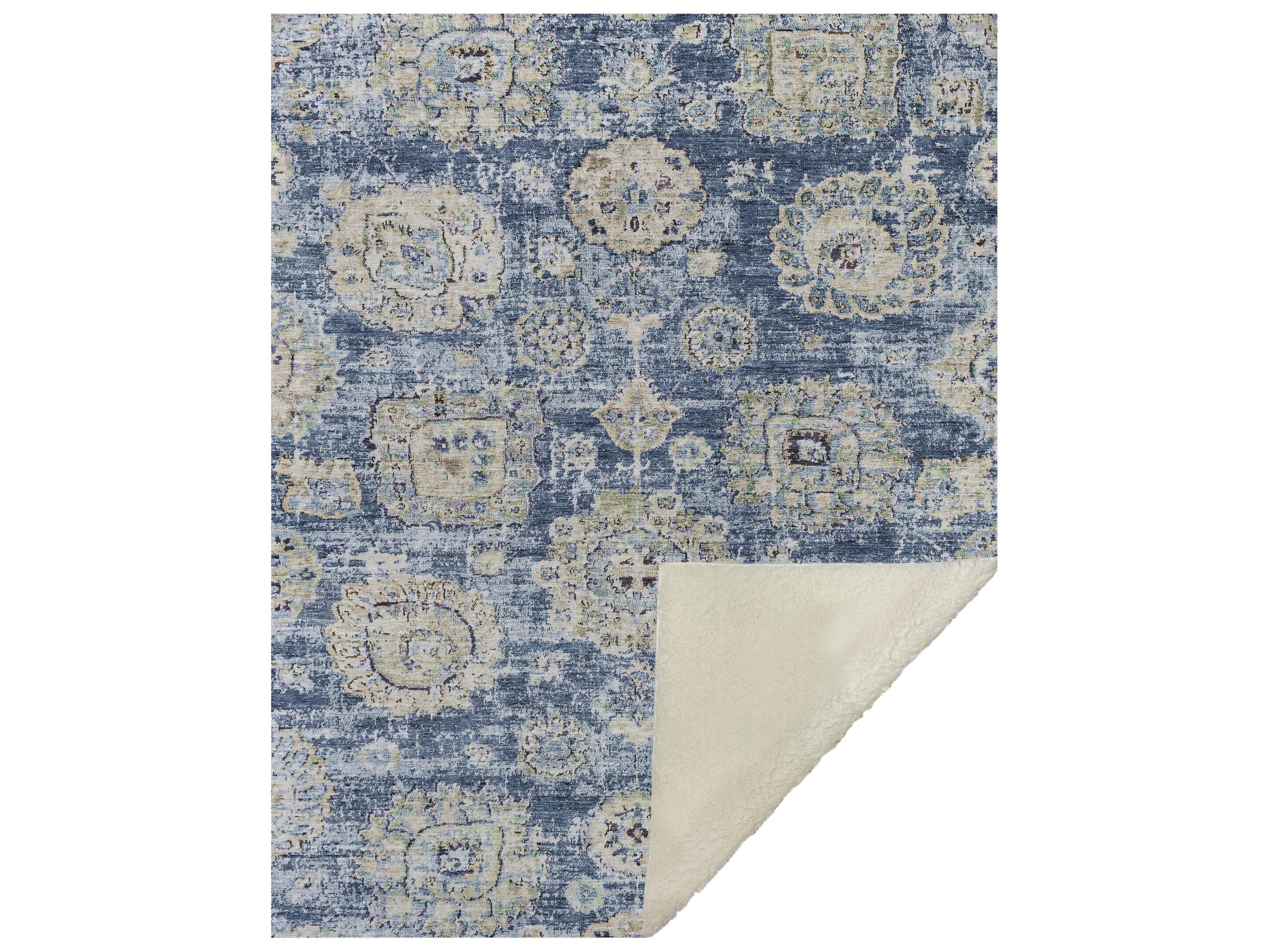 Dalyn Sherpa Blue Polyester Throw