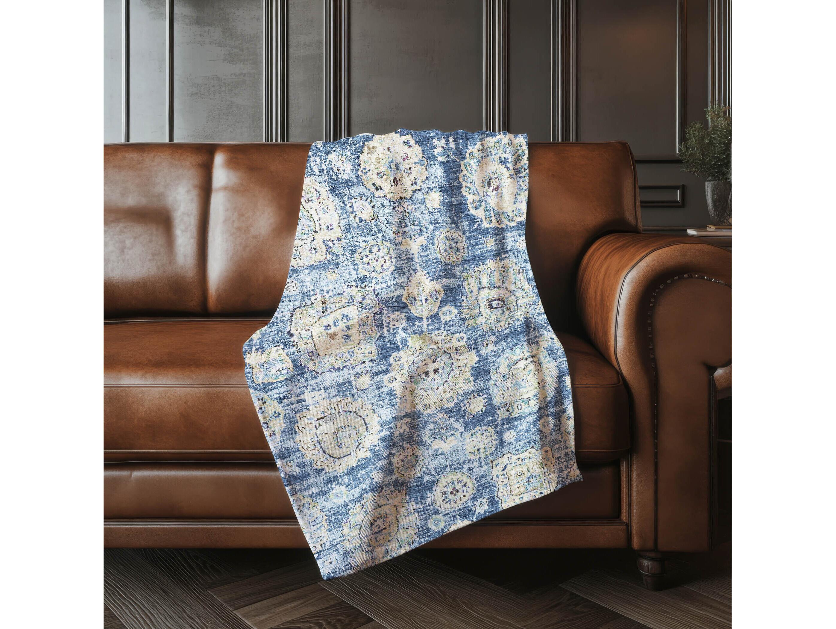 Dalyn Sherpa Blue Polyester Throw