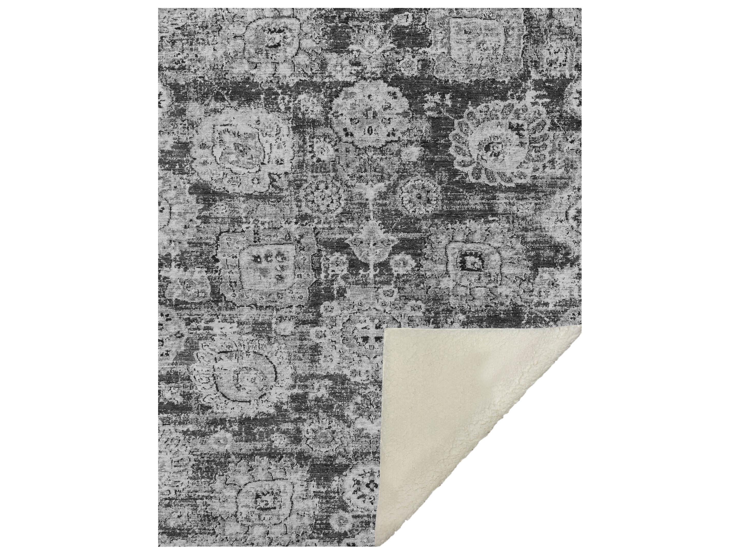 Dalyn Sherpa Gray Polyester Throw