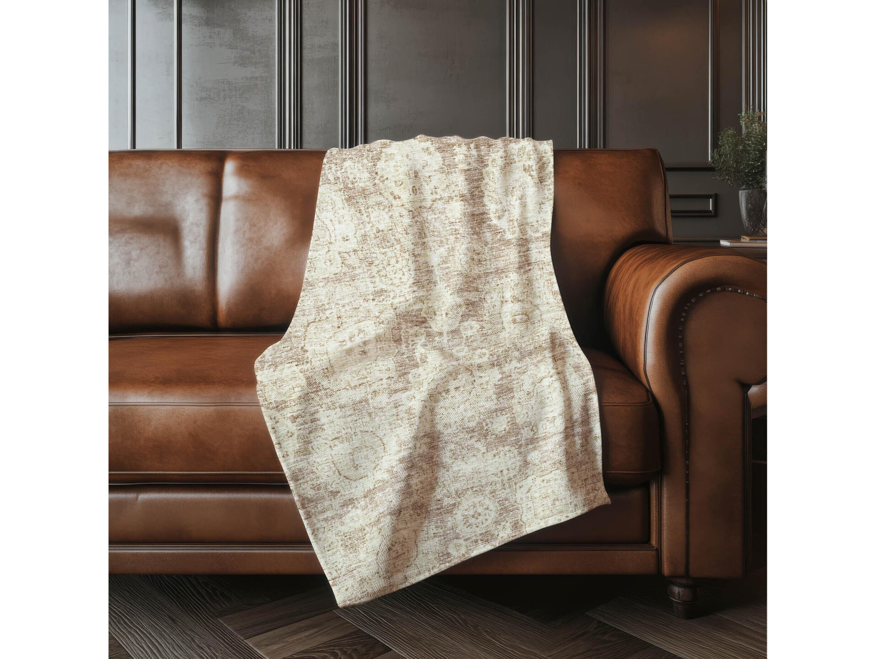 Dalyn Sherpa Brown Polyester Throw
