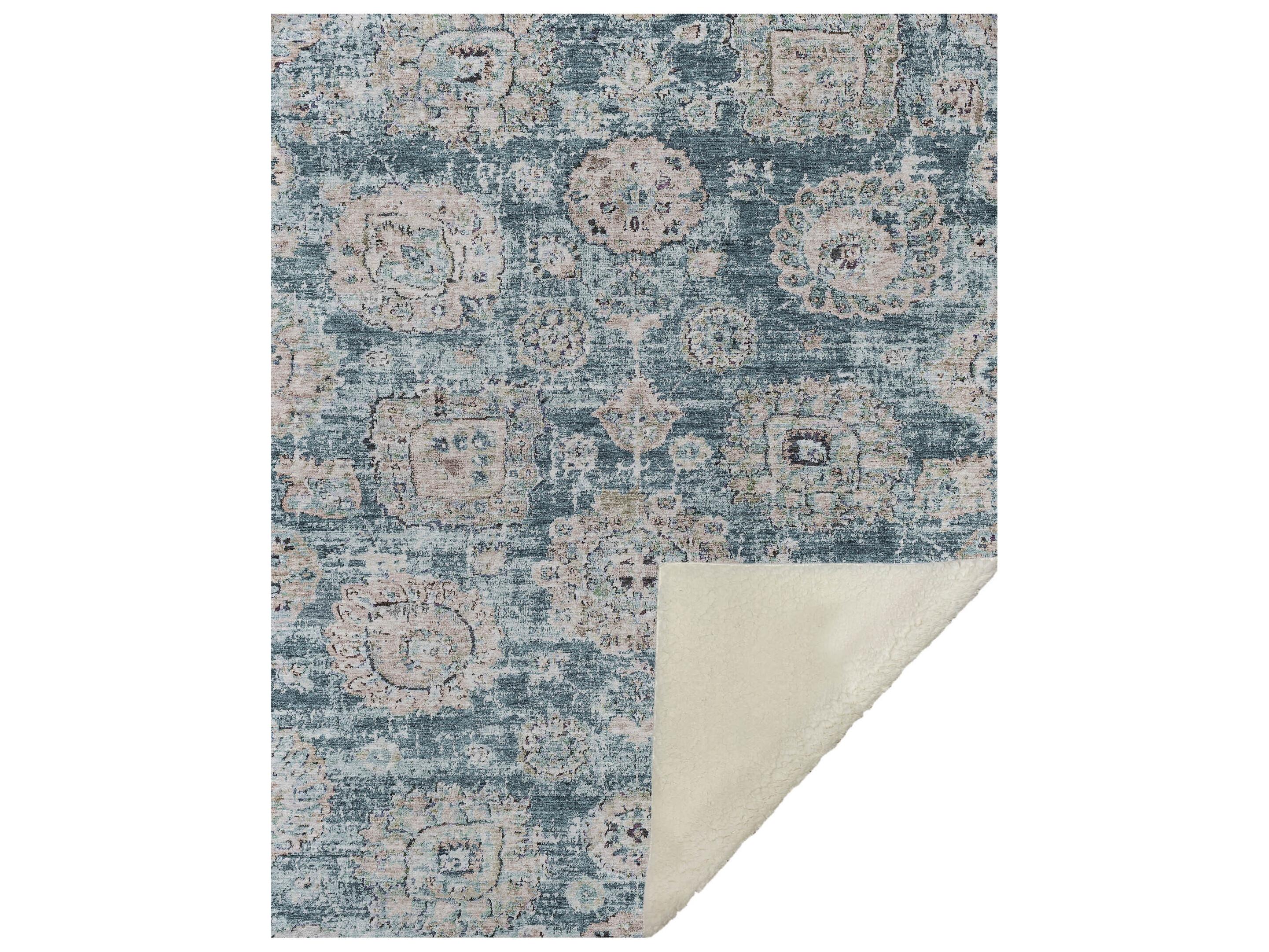 Dalyn Sherpa Teal Polyester Throw