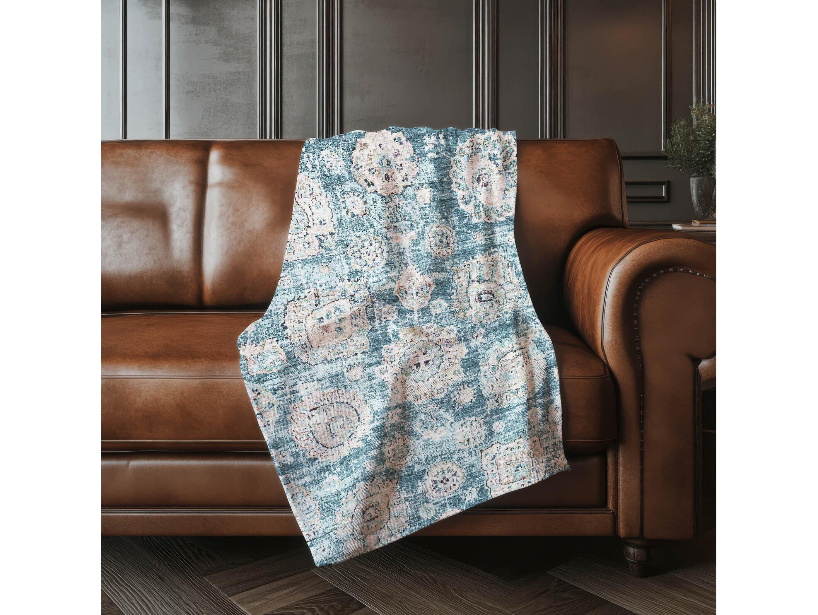 Dalyn Sherpa Teal Polyester Throw